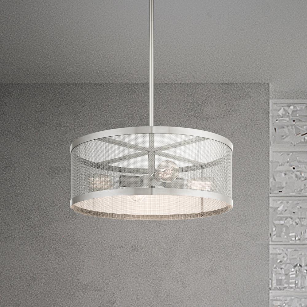 Livex Lighting Industro 4 - Light Chandelier in  Brushed Nickel