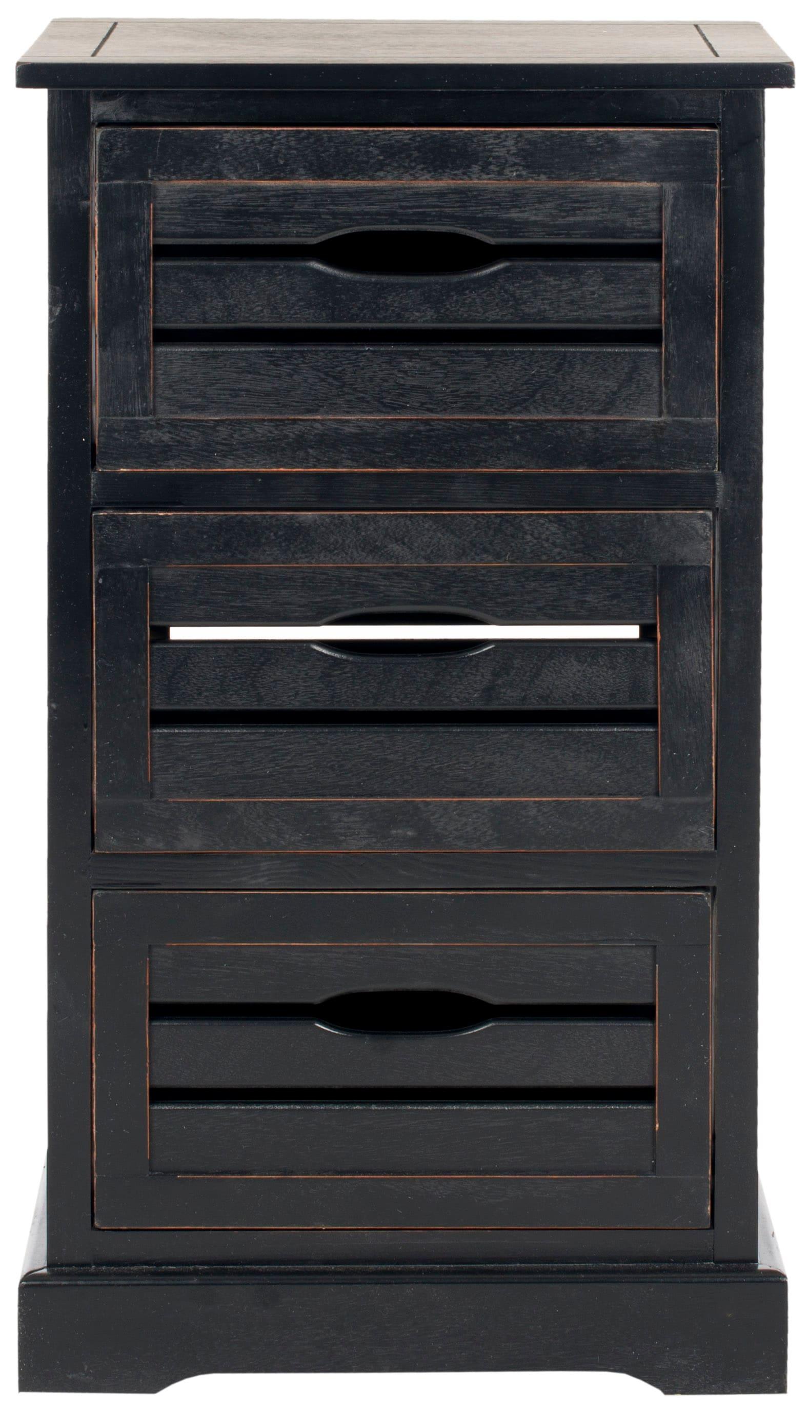 Samara 3 Drawer Cabinet - AMH5713 - Distressed Black - Safavieh Couture