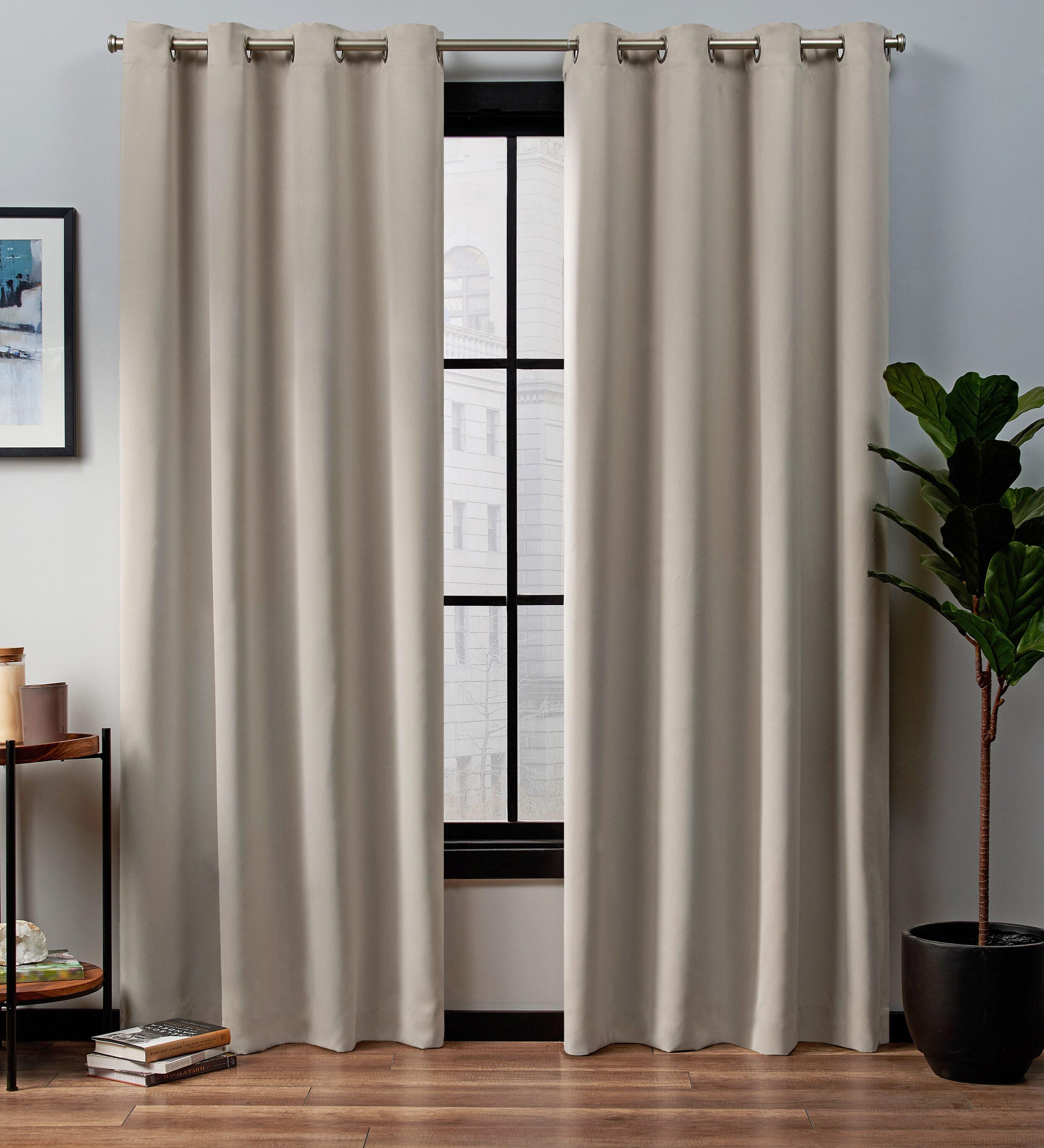 Exclusive Home Academy Total Blackout Grommet Top Curtain Panel Pair, 52"x96", Linen