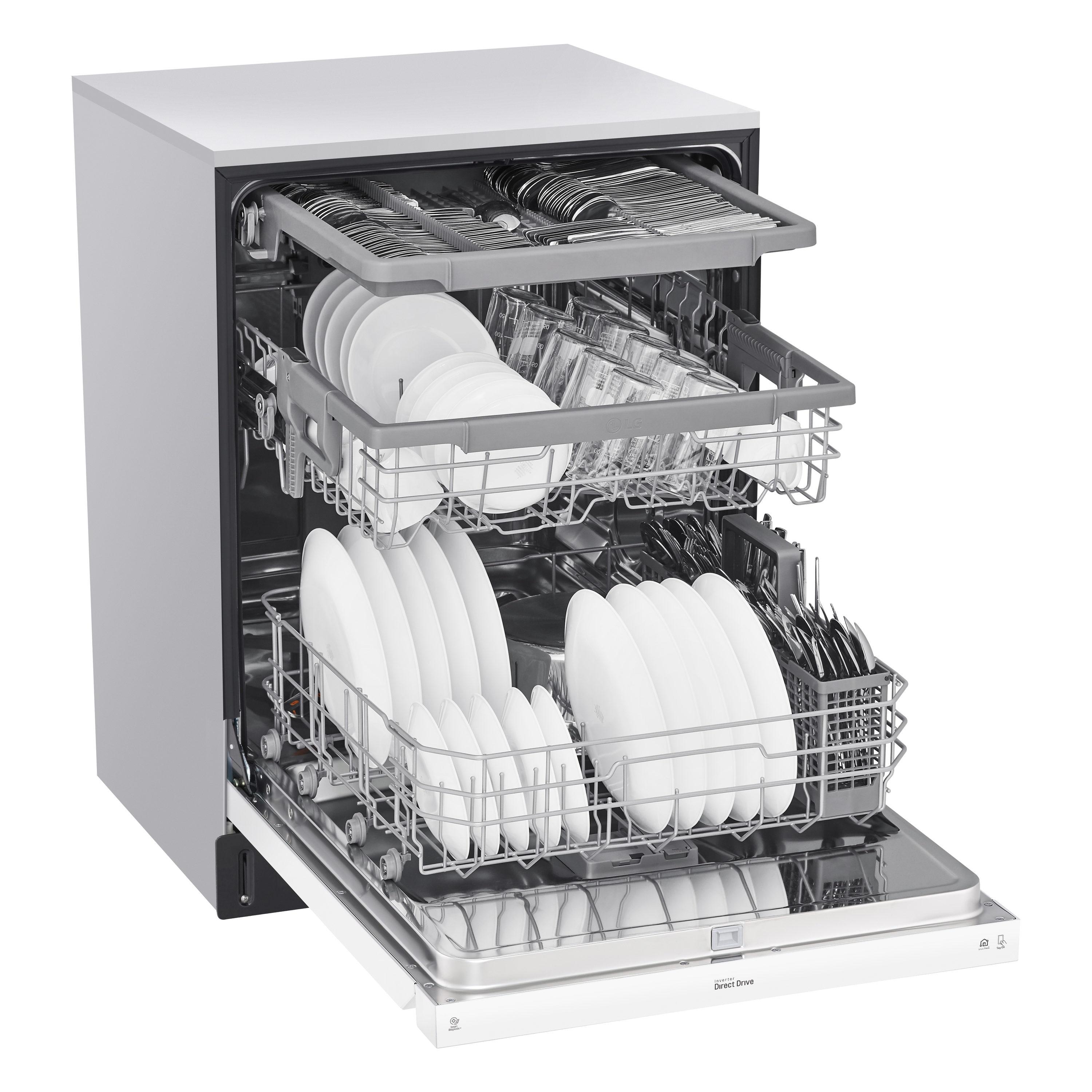 LG 24 in. PrintProof Stainless Steel Front Control Dishwasher with QuadWash, 3rd Rack & Dynamic Dry, 48 dBA