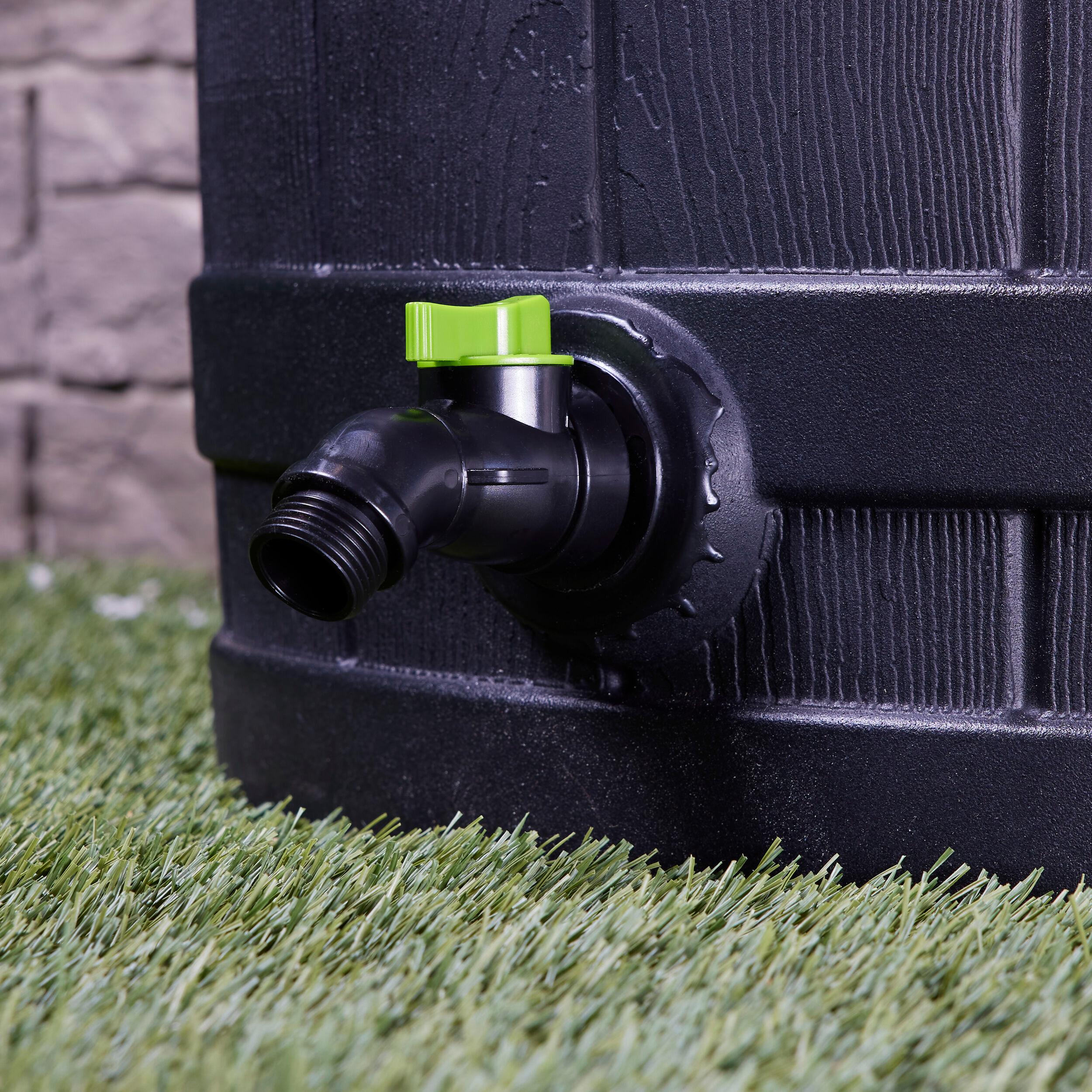 Good Ideas 50 Gallons Plastic Drainable Dual Overflow Rain Barrel