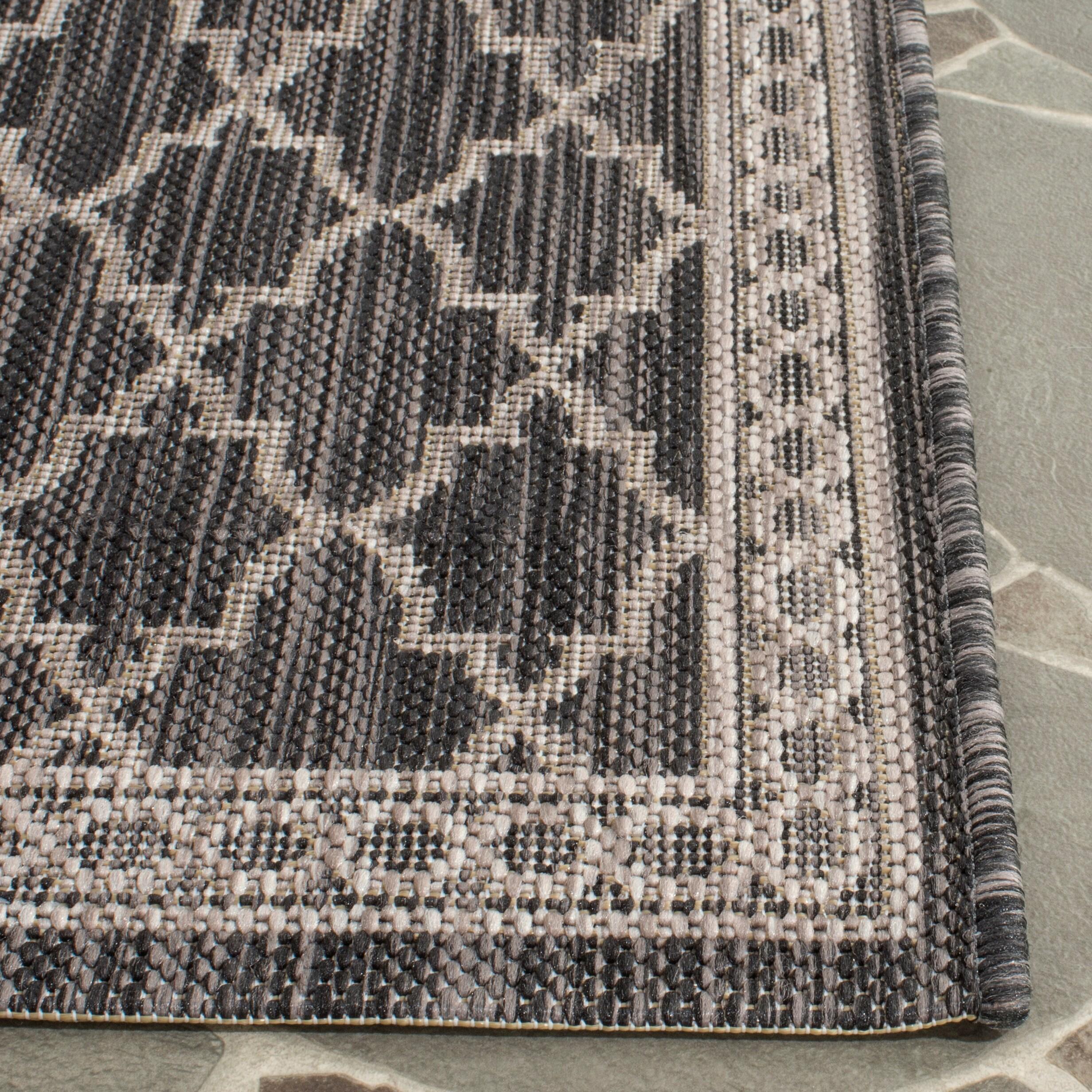 Courtyard CY8871 Power Loomed Indoor/Outdoor Runner Rug - Black/Beige - 2'3"x12' - Safavieh.