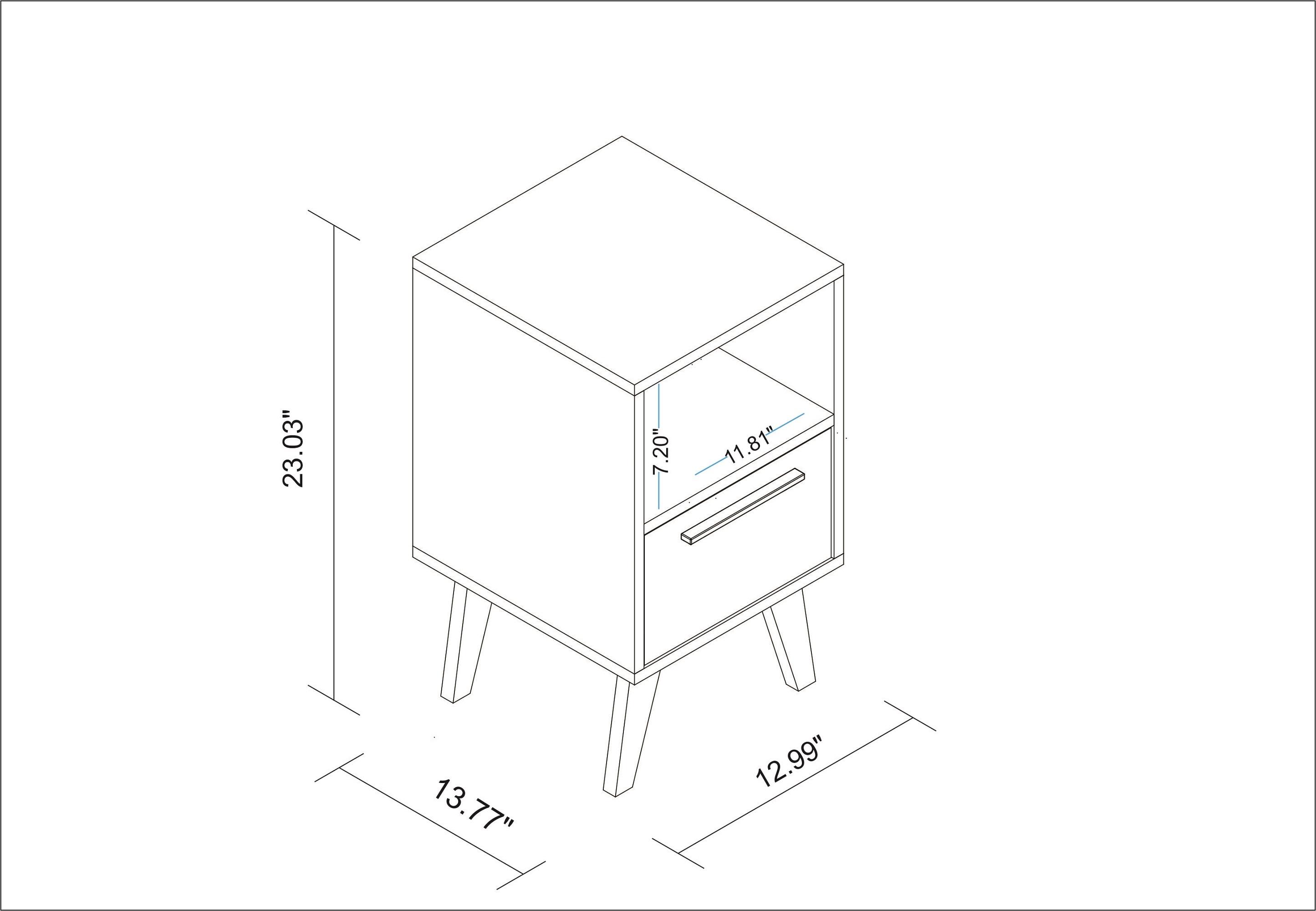 Mid-Century- Modern Amsterdam Nightstand 1.0 with 1 Shelf