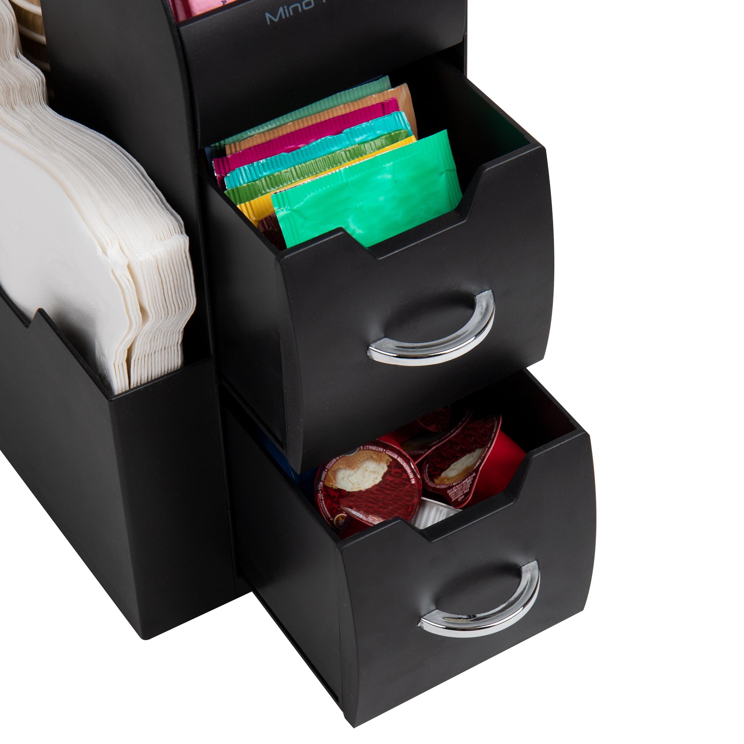 Mind Reader Cup and Condiment Station, Countertop Organizer, Coffee Bar, Kitchen, 5.35"L x 11.25"W x 11.15"H, 2-Pack