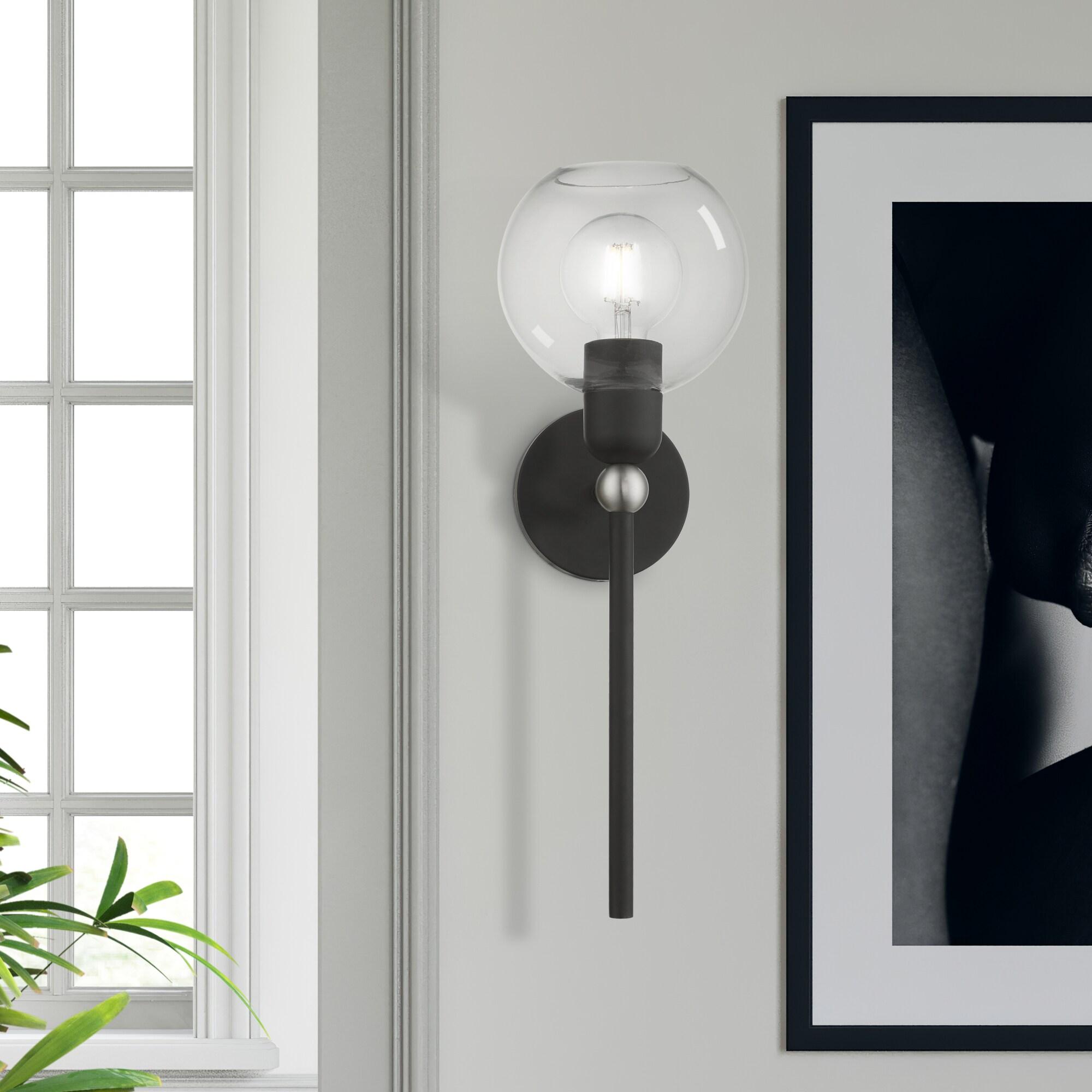 Livex Lighting Downtown 1 - Light Sconce in  Black/Brushed Nickel