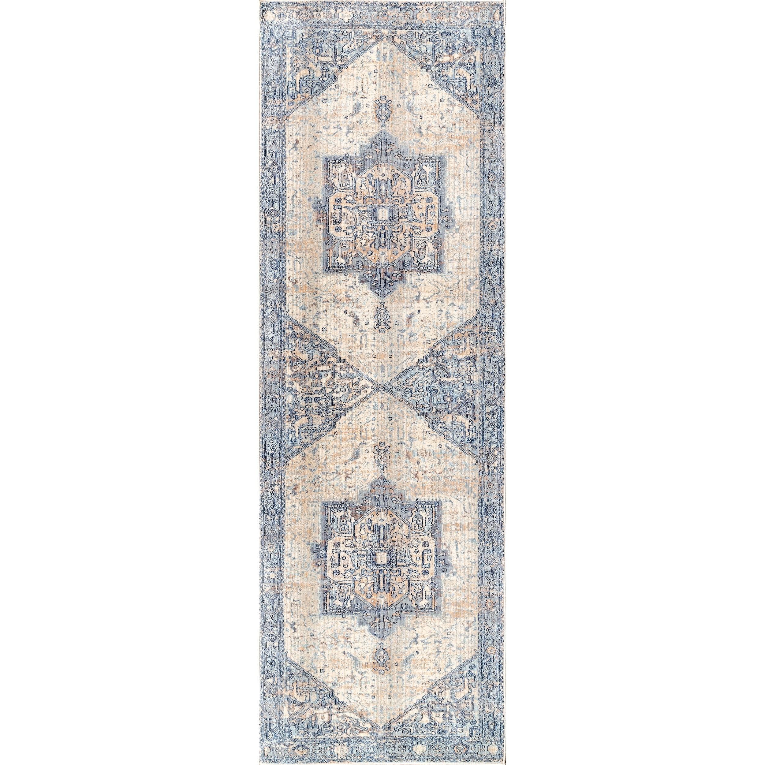 Nuloom Harriet Oriental/Persian 2x6 Runner Indoor Area Rug for Living Room Bedroom Dining Room Entryway Hallway Kitchen, Light Blue/Multicolor