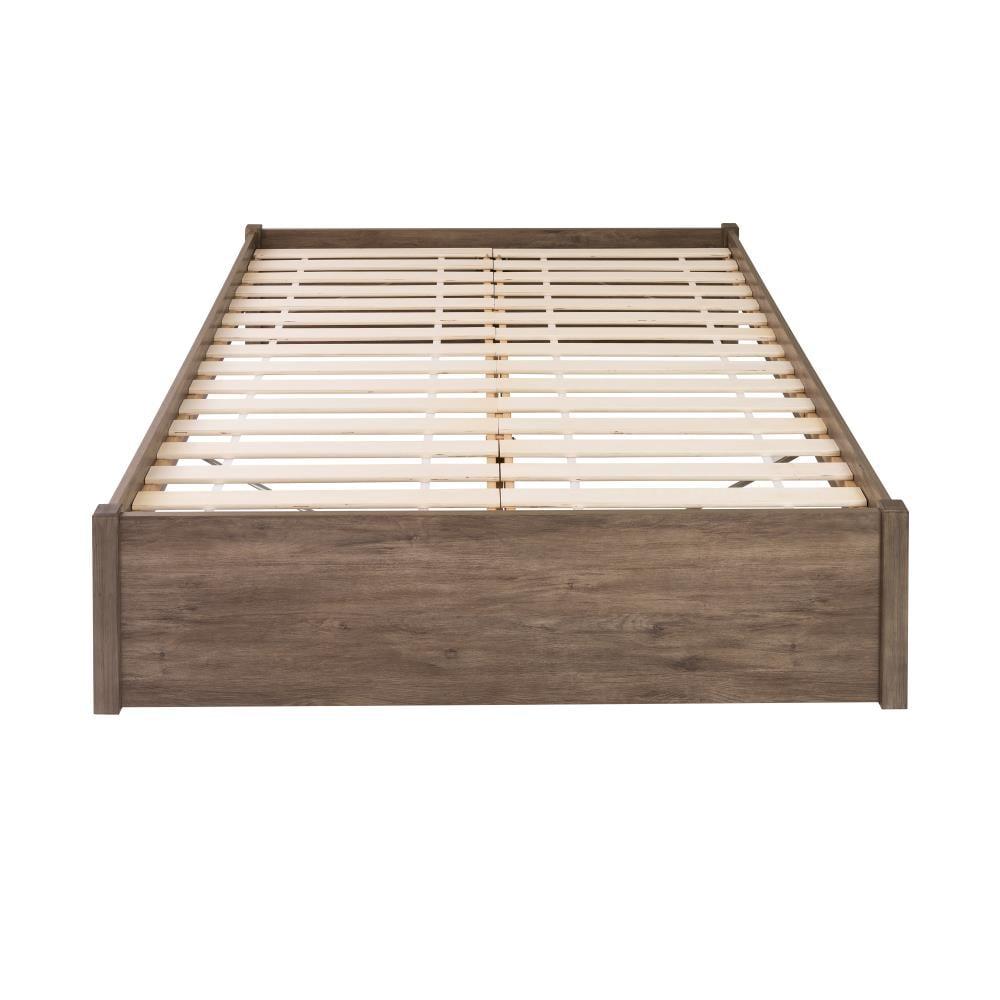 Queen 4 Post Platform Bed Drifted Gray - Prepac: Sleek Storage, No Box Spring Required