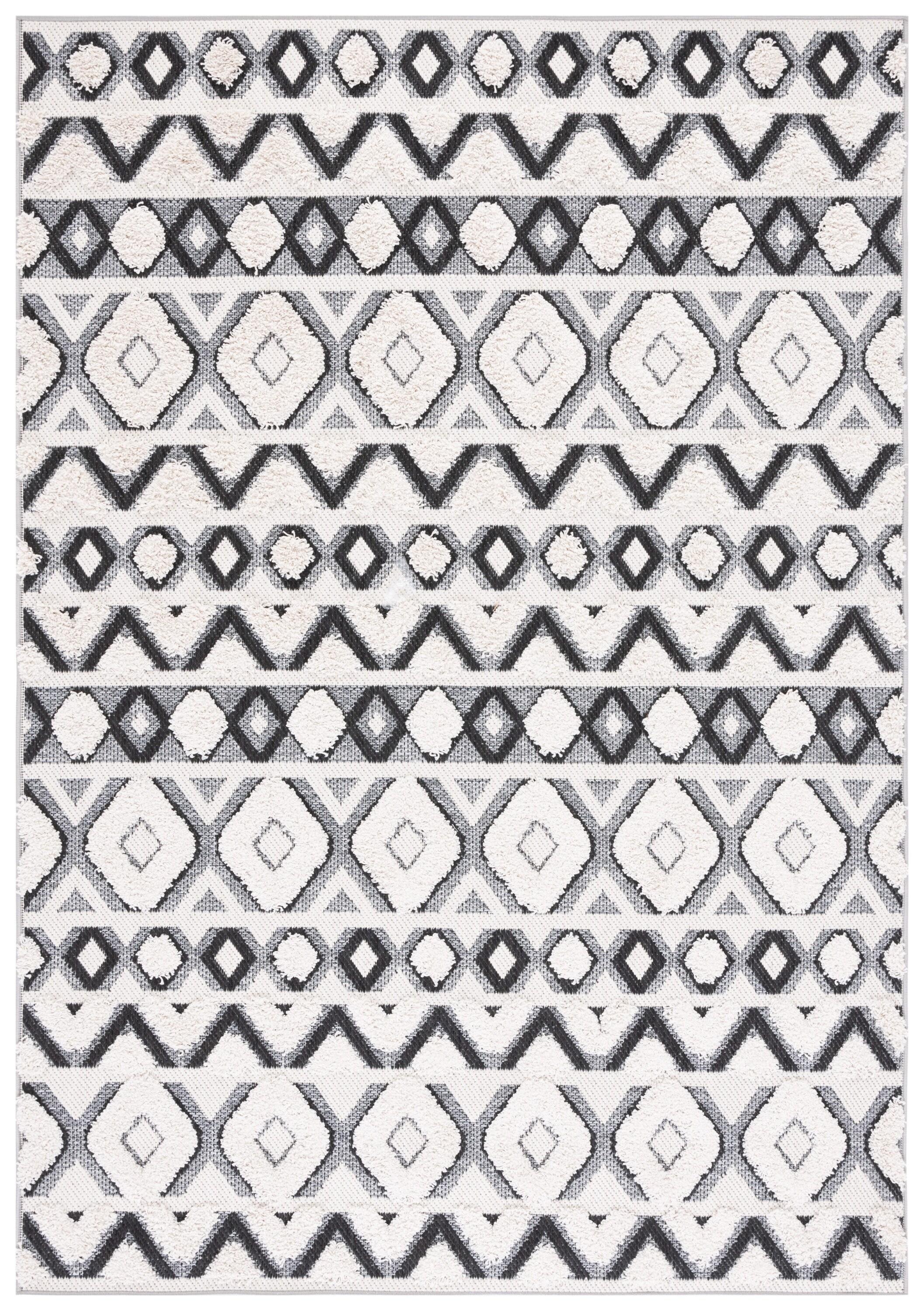Cottage COT210 Power Loomed Indoor/Outdoor Area Rug - Ivory/Black - 8'x10' - Safavieh.