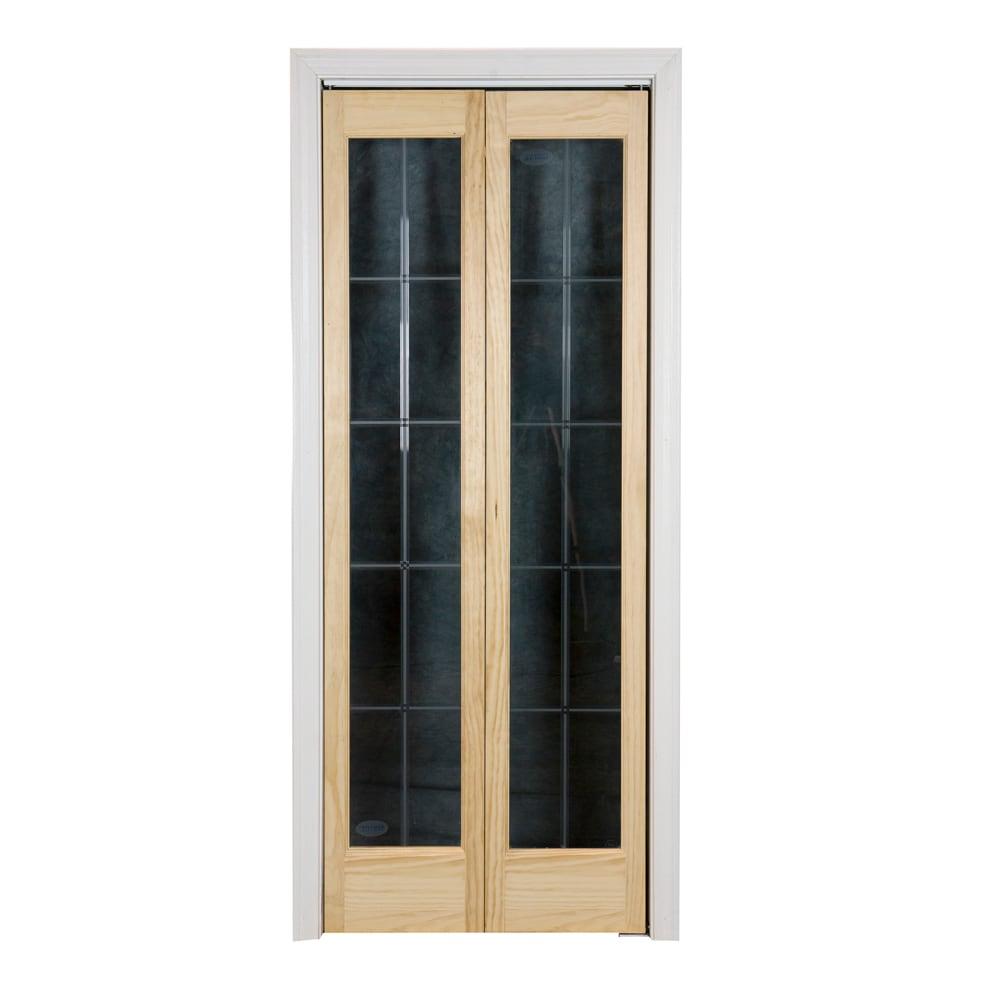 735 Series 80.5'' Solid Wood Glass Painted Bi-Fold Door