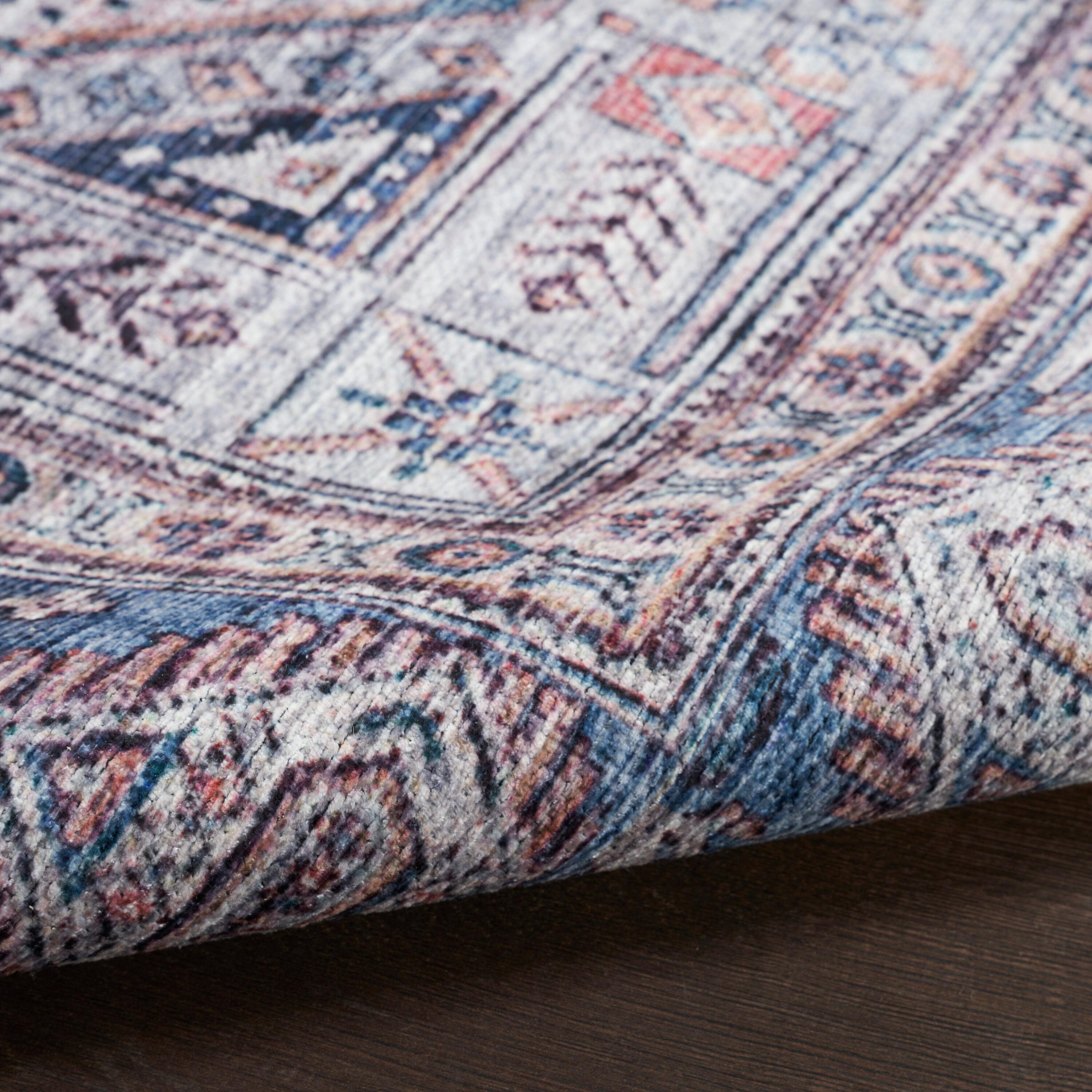 Nourison Washable Brilliance 7'10" x 9'10" Blue/Multi Vintage Indoor Rug