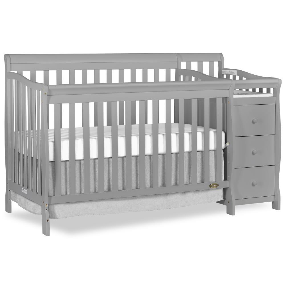 Pebble Grey Pine 5-in-1 Convertible Crib with Changer