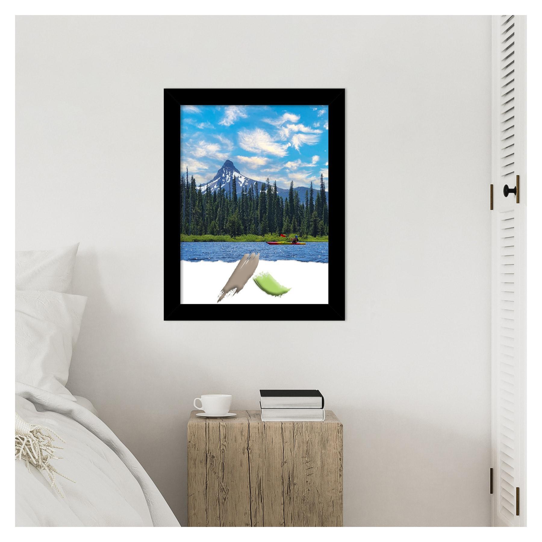 Amanti Art Basic Black Narrow Wood Picture Frame Opening Size 18x24 in.