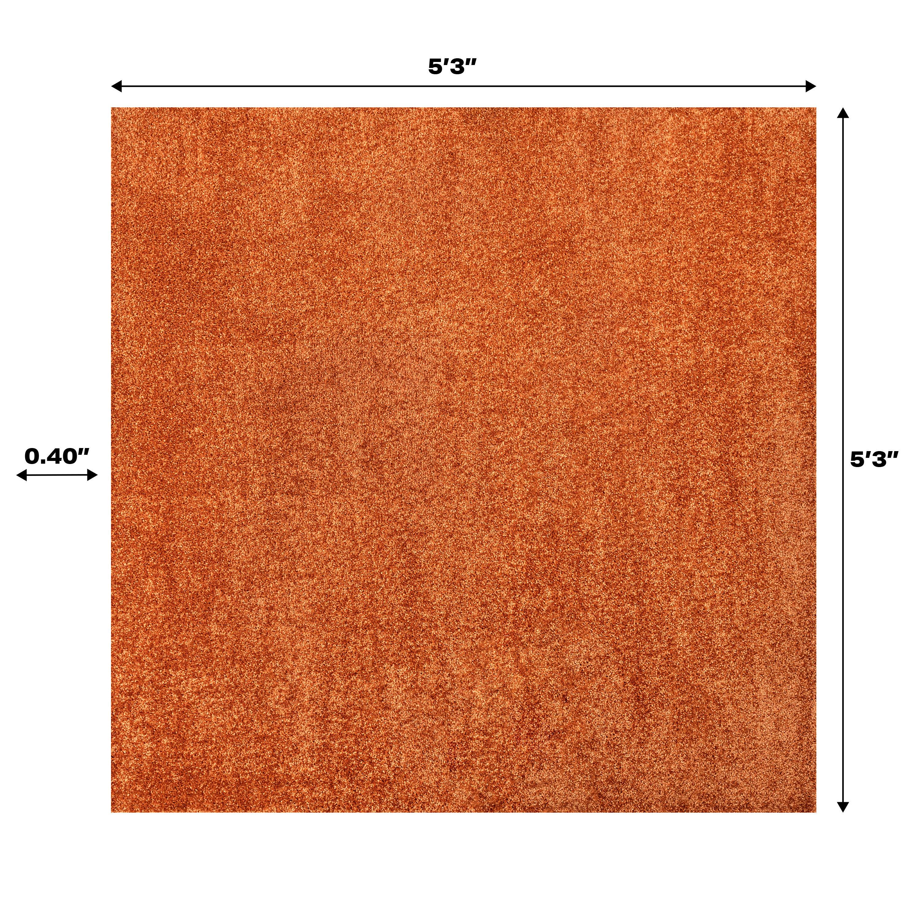 JONATHAN Y Haze Solid Low-Pile Orange 5' Square Area Rug