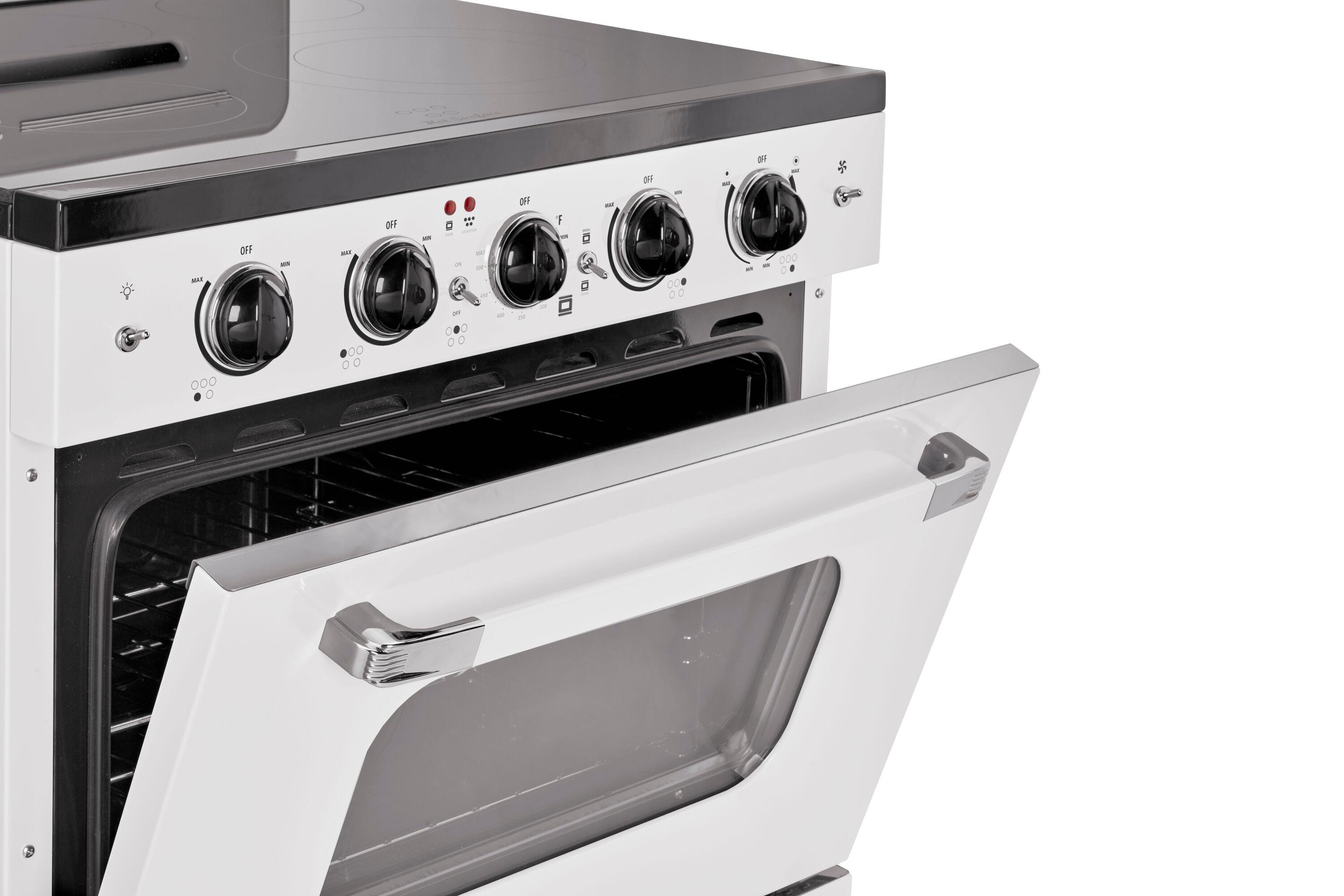 Unique Appliances Classic Retro 30" 5 Element 3.9 cu. ft. Freestanding Electric Glass Top Range with Convection Oven UGP-30CR EC W