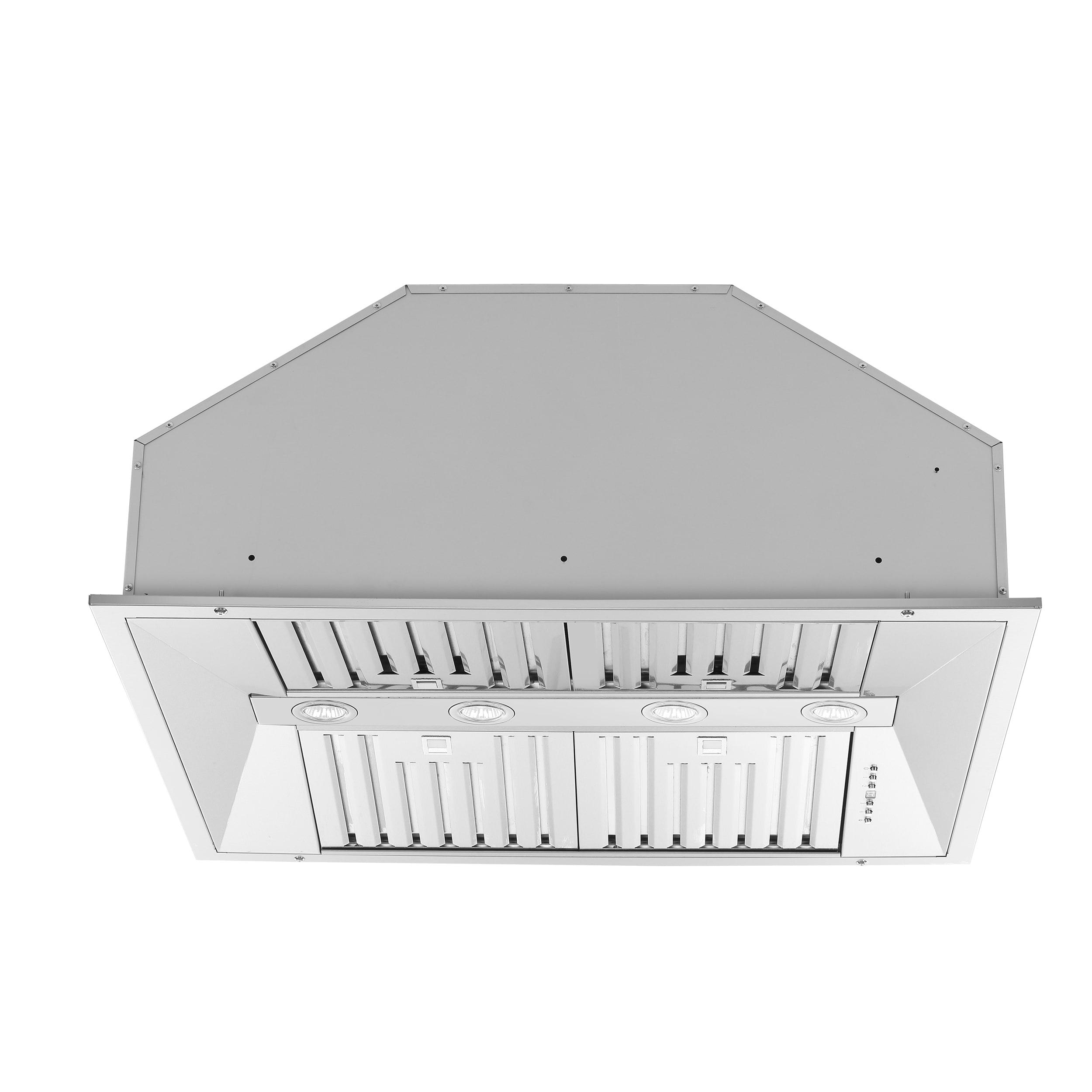 Forno Altilia 36-inch Insert Range Hood, 1200 CFM Double Motor, 4 Speed Control, All Stainless Steel FRHRE5337-36