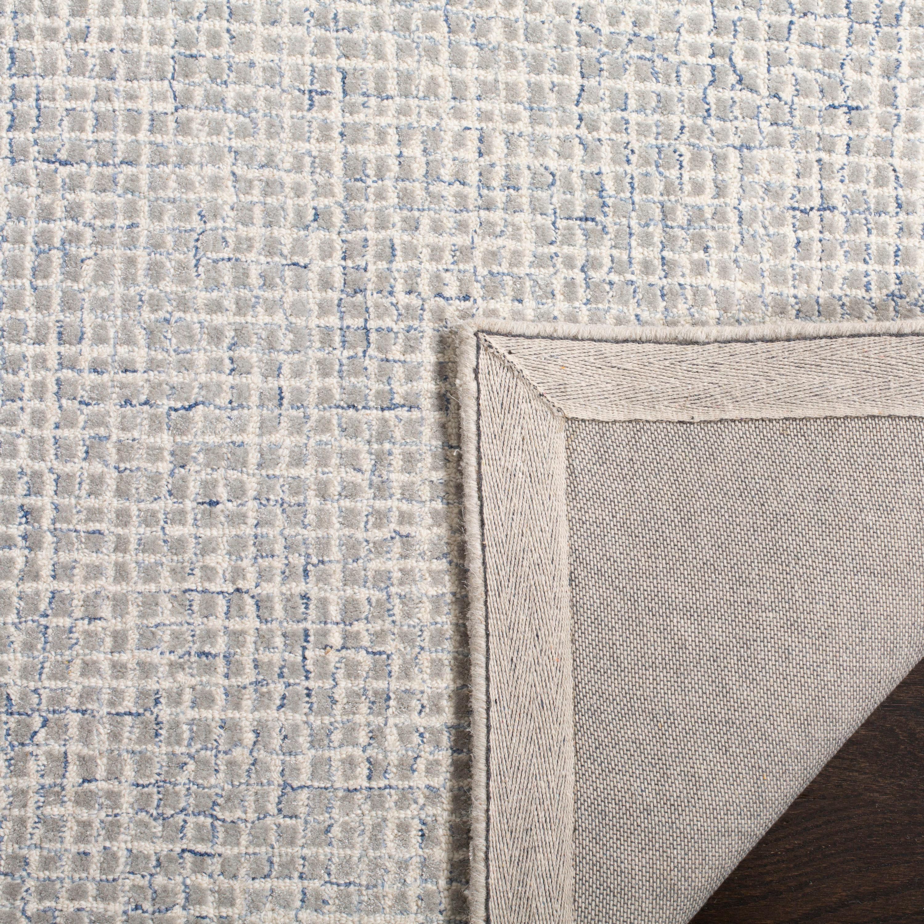 Abstract ABT469 Hand Tufted Area Rug - Silver/Blue - 6'x6' - Safavieh .