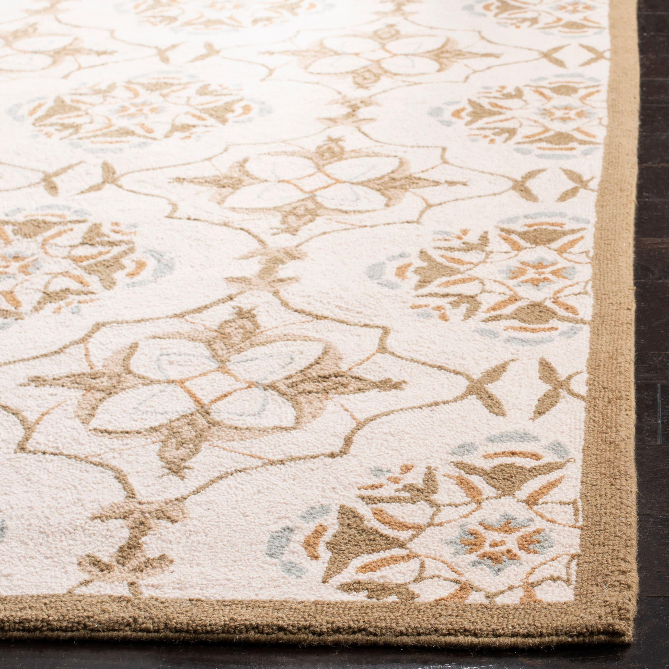 SAFAVIEH Chelsea Jamison Geometric Wool Area Rug, Ivory/Green, 2'9" x 4'9"