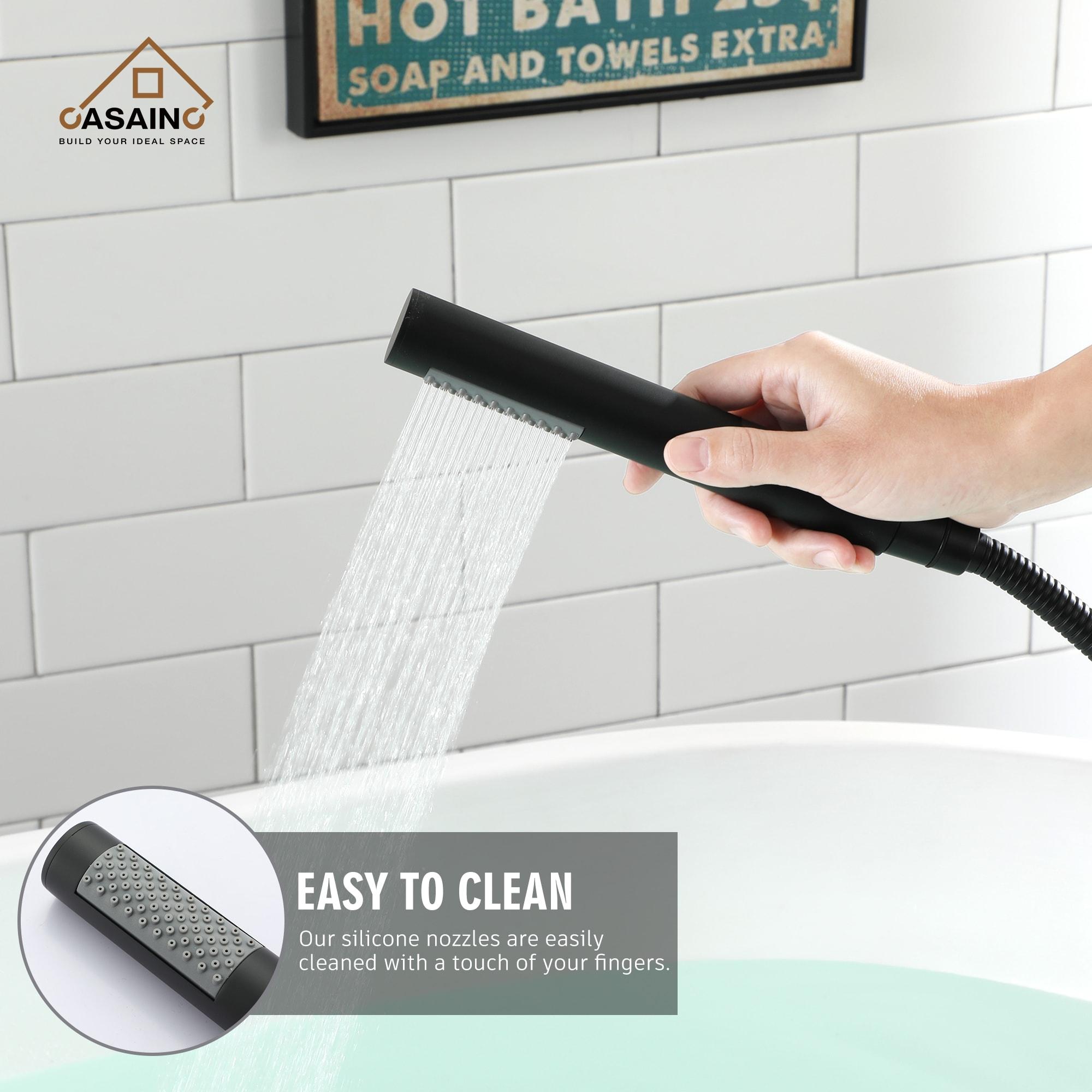 Single Handle Free Standing Bathtub Faucet with Diverter and Handshower