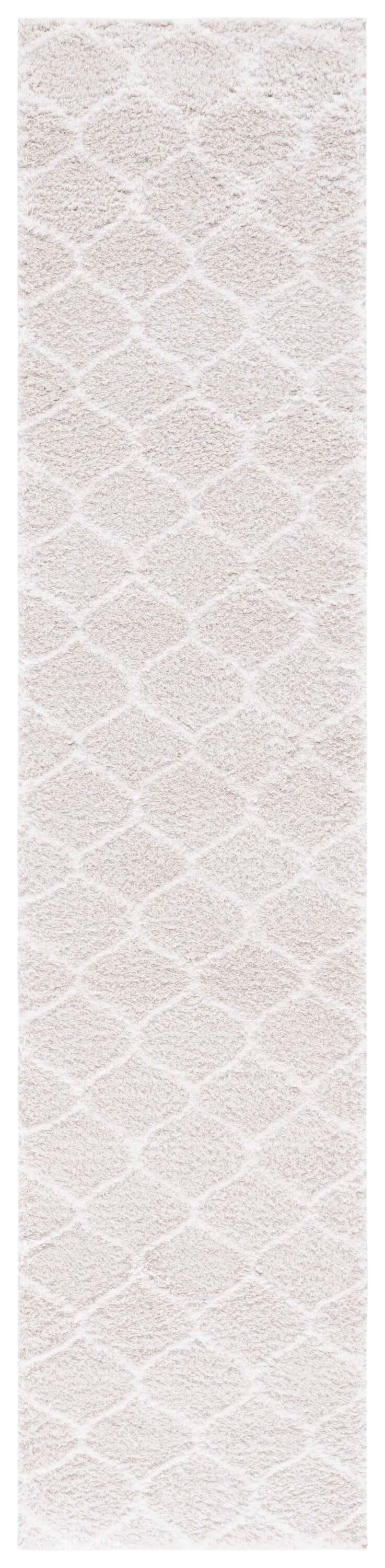 Tahoe Shag THO677 Power Loomed Indoor Runner Rug - Silver/White - 2'x9' - Safavieh