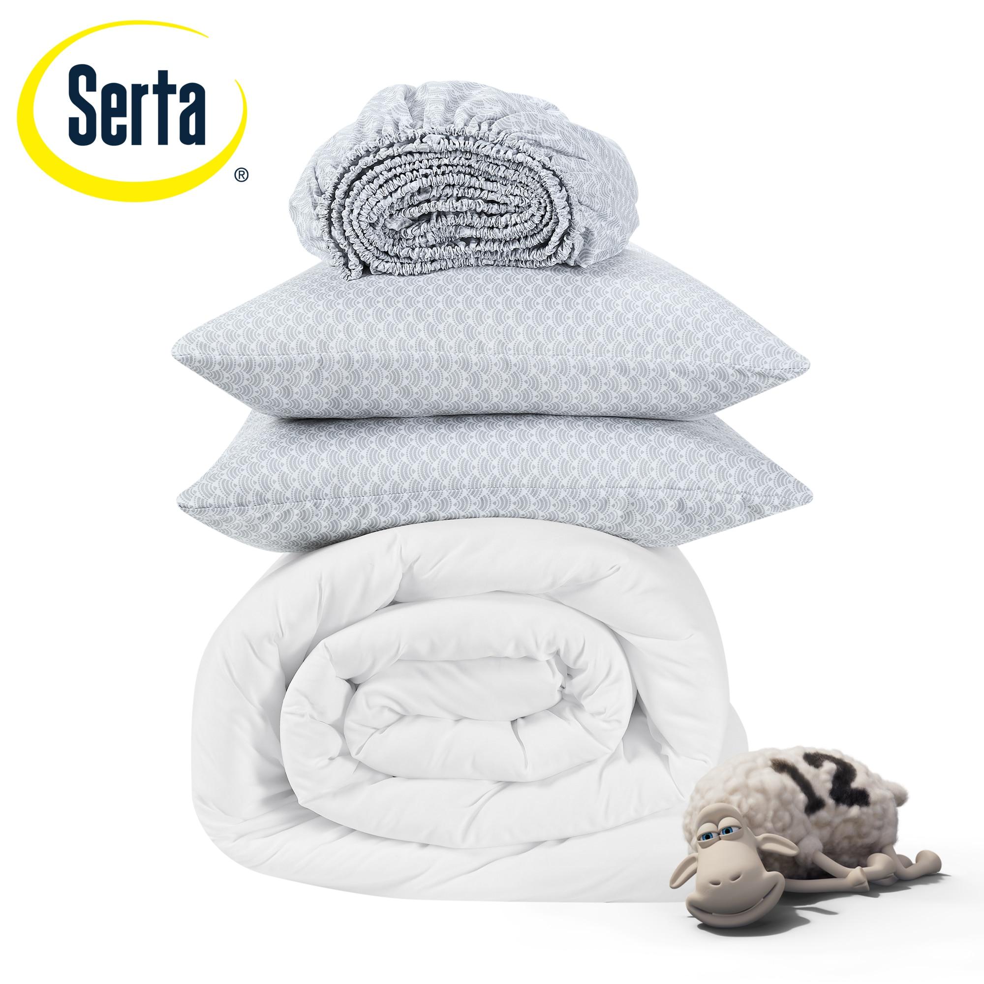 Serta Serta Simply Clean Microfiber Pleated 7 Piece Comforter Set