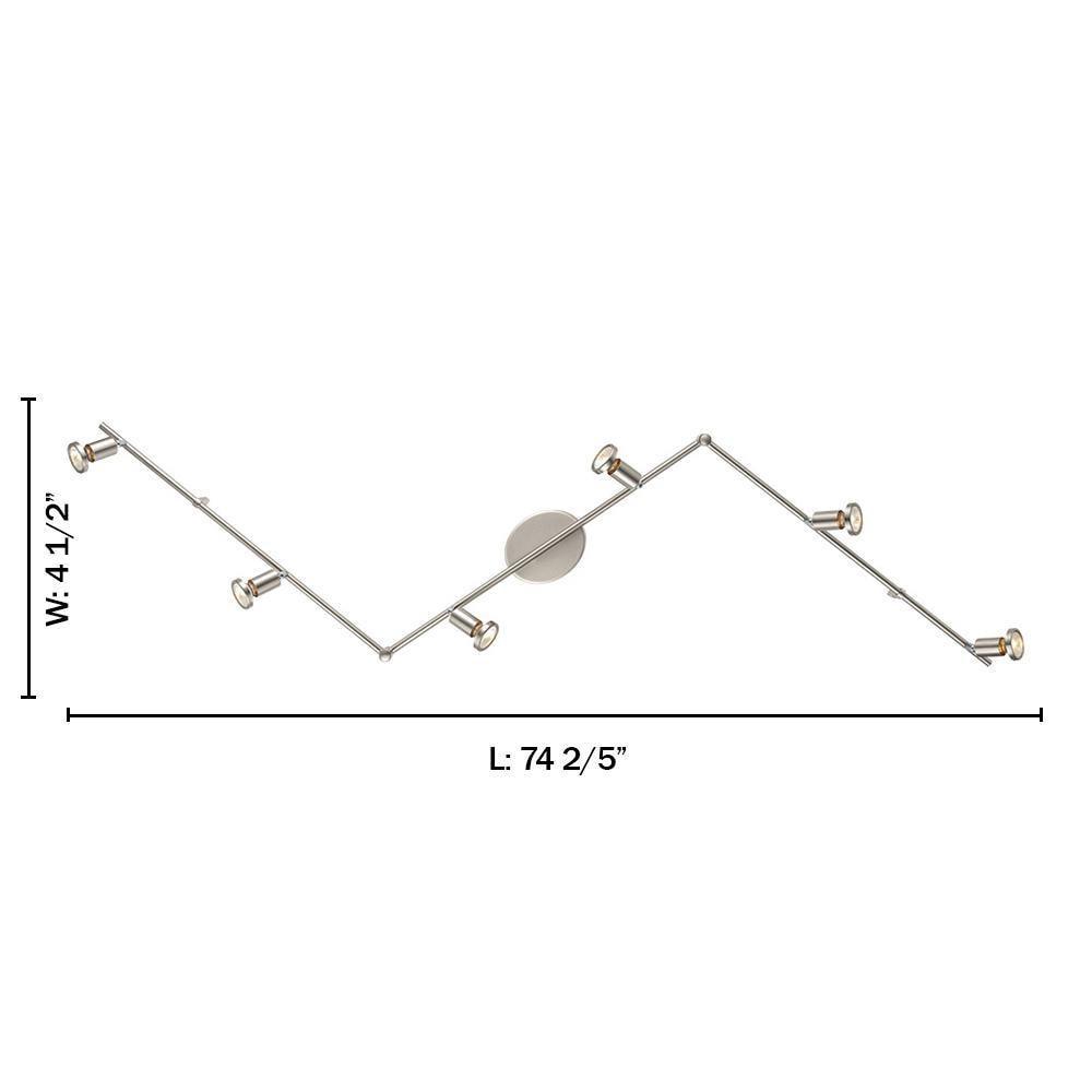 EGLO Buzz 6-Light Track Light Matte Nickel: Transitional Style, Adjustable, ETL Listed, Halogen