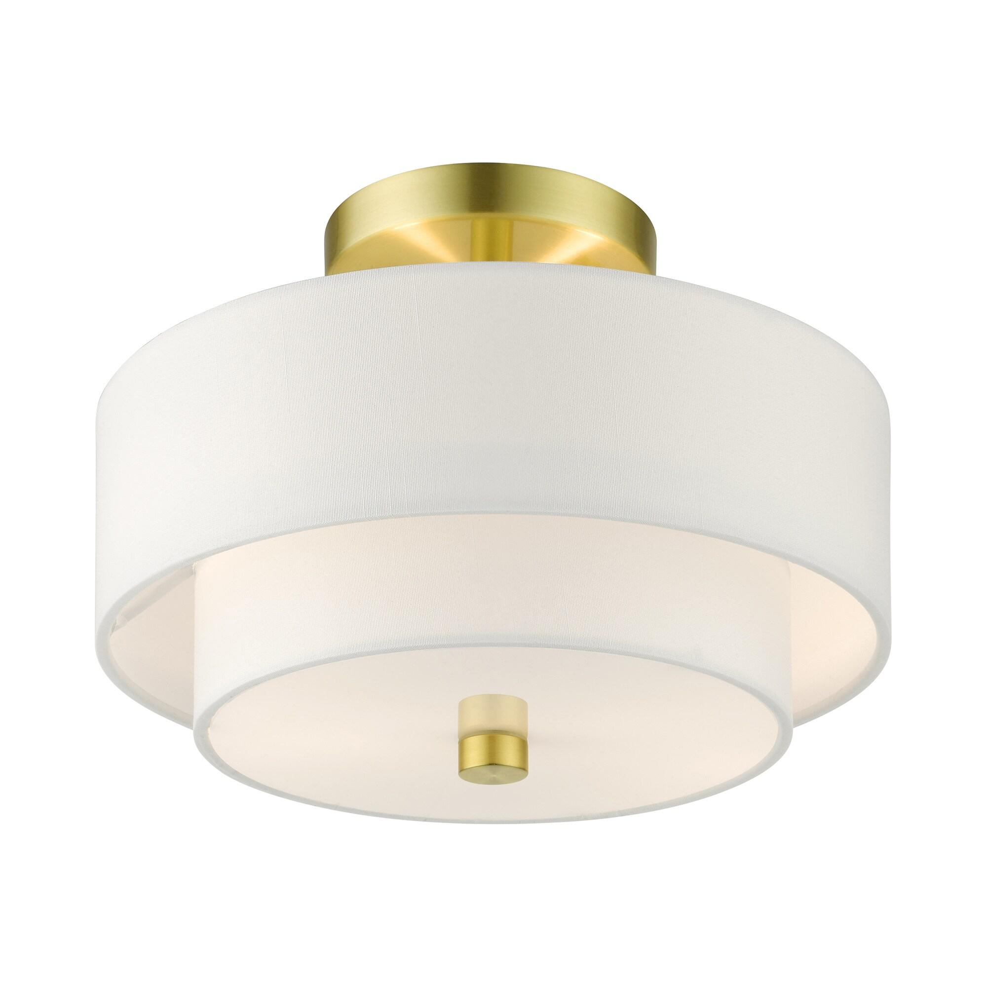 Livex Lighting Meridian 2 - Light Semi-Flush Mount in  Satin Brass