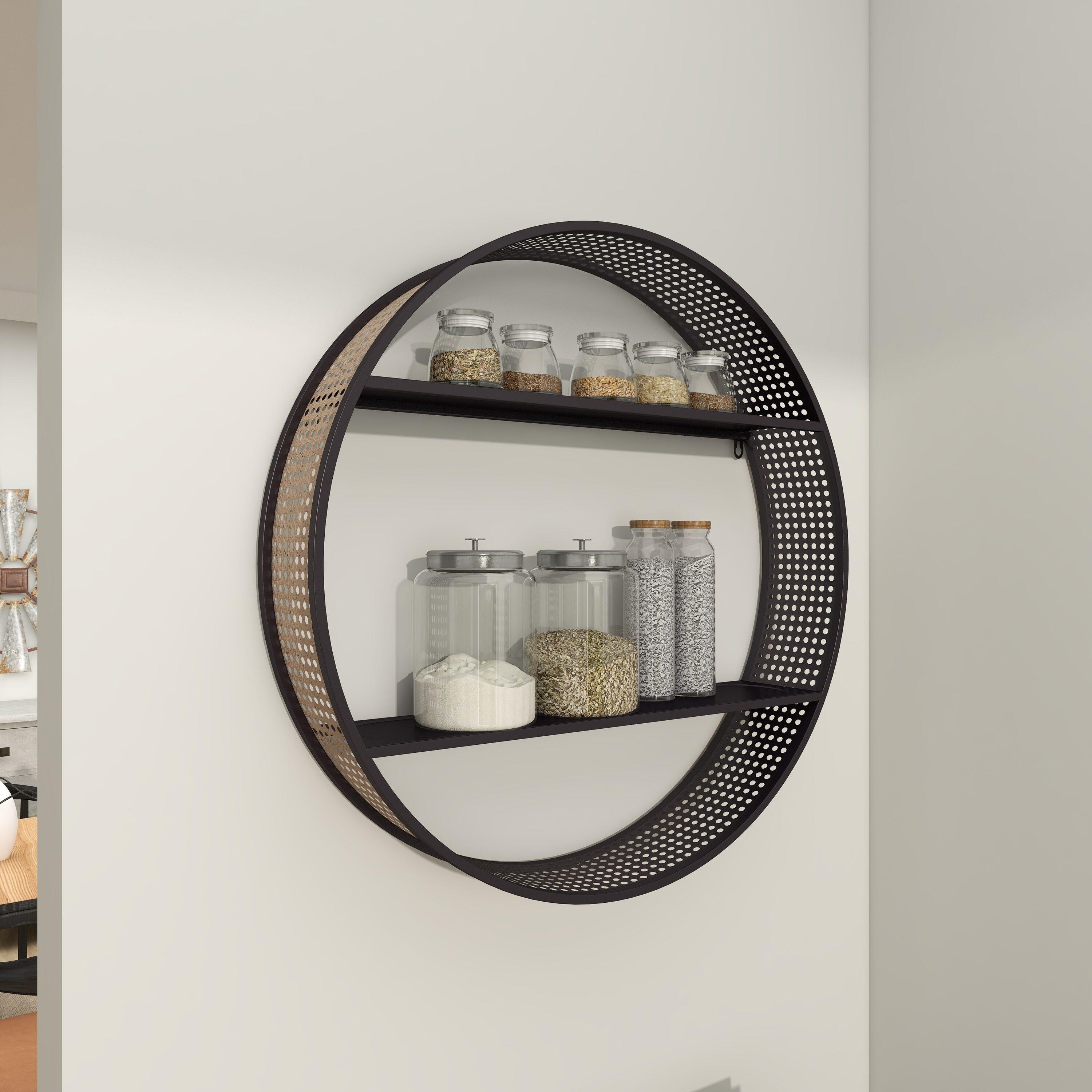 DecMode 26" x 5" 2-Tier Black Wall Shelf