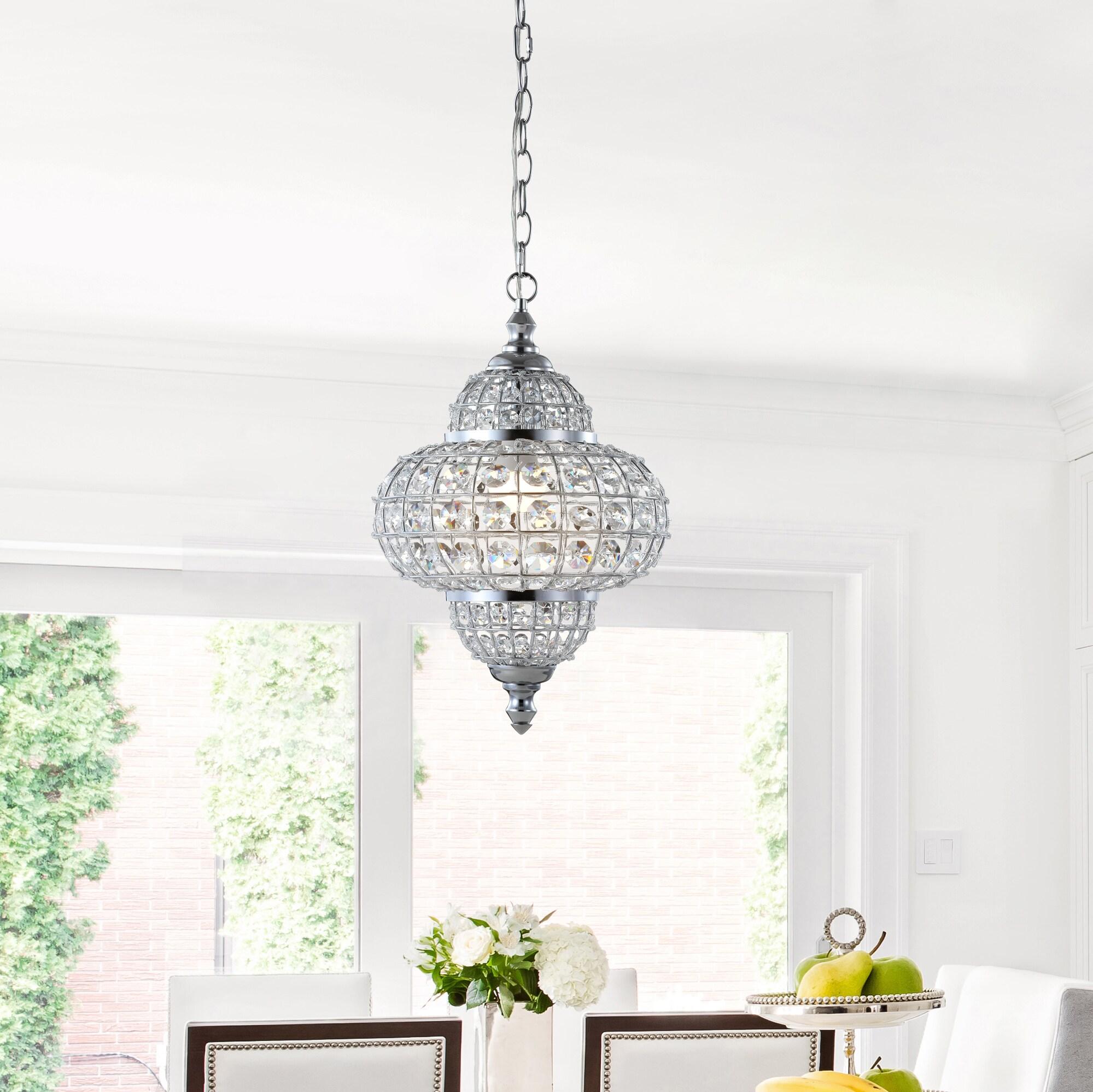 Juliette 12" Crystal/Metal LED Pendant Pendant, Chrome