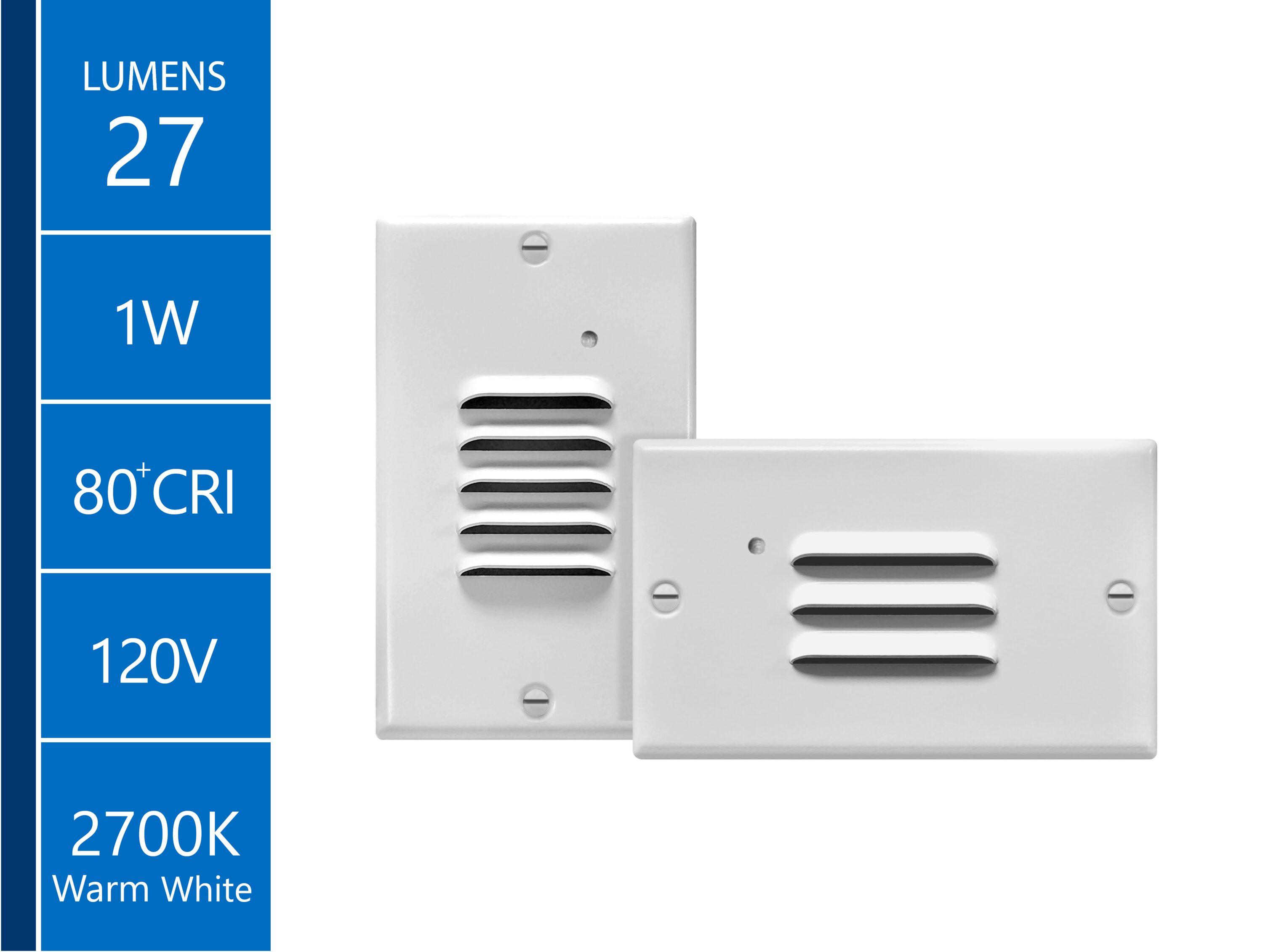 STP2 Series White LED Hardwire Stair Light Louvered with Dusk to Dawn Sensor