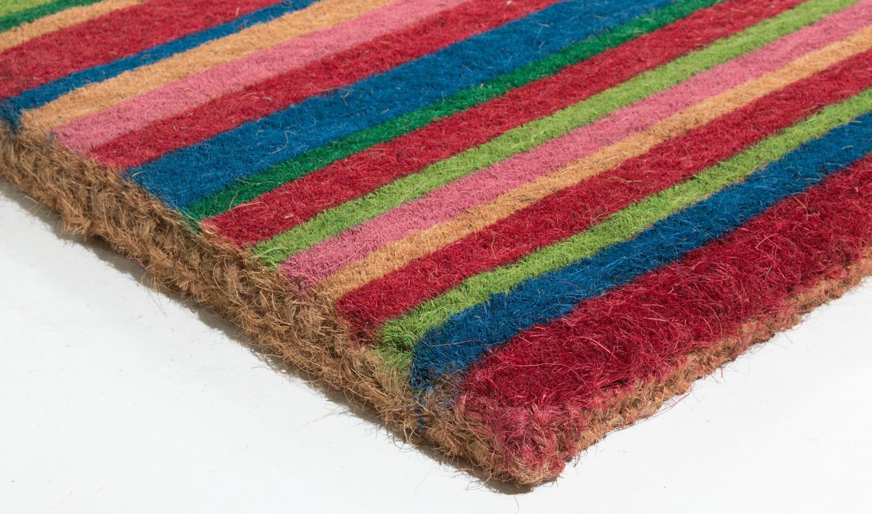 Imports Décor Multicolor Stripes Doormat in Coir Material