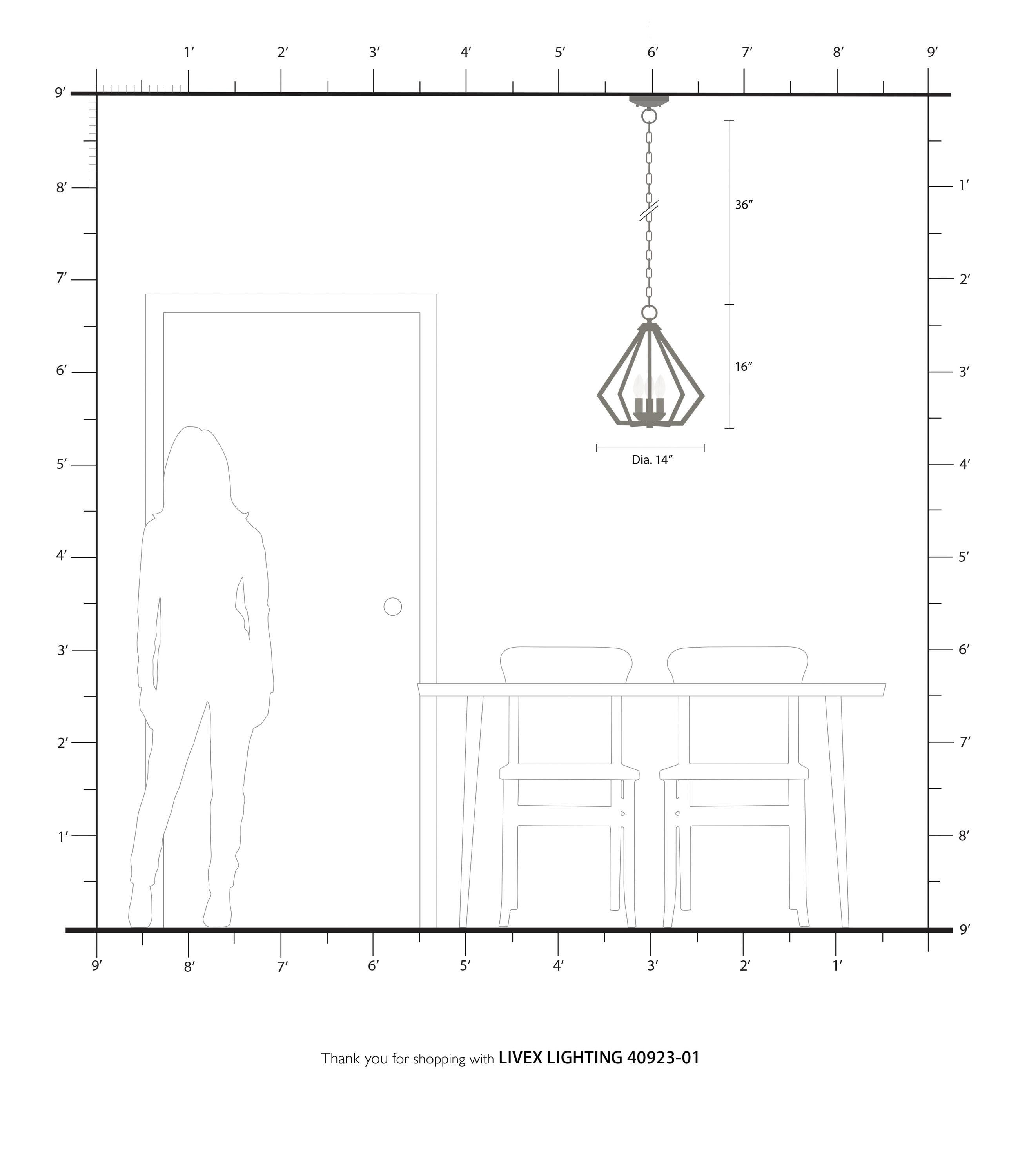Livex Lighting Prism 3 - Light Chandelier in  Antique Brass