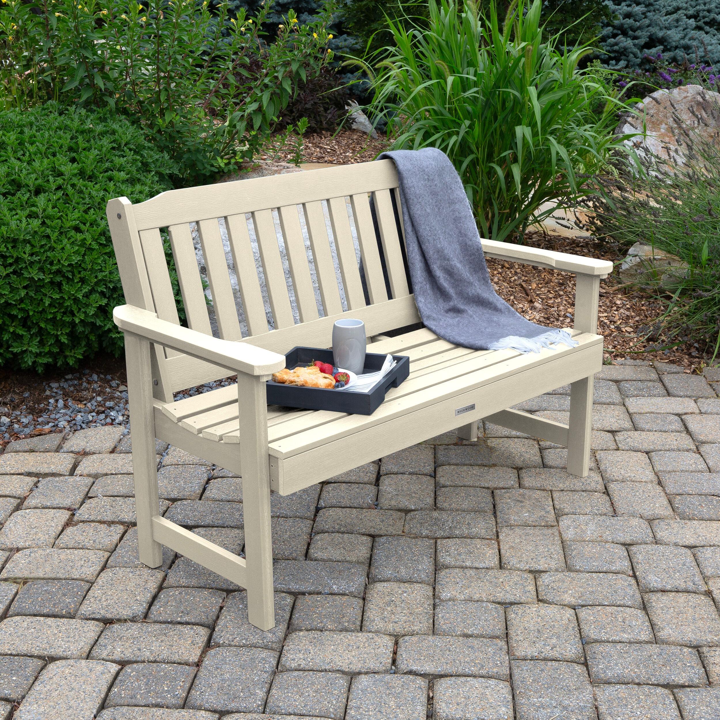 Highwood Lehigh 4ft Garden Bench - 2-Person, Eco-friendly, Synthetic Wood