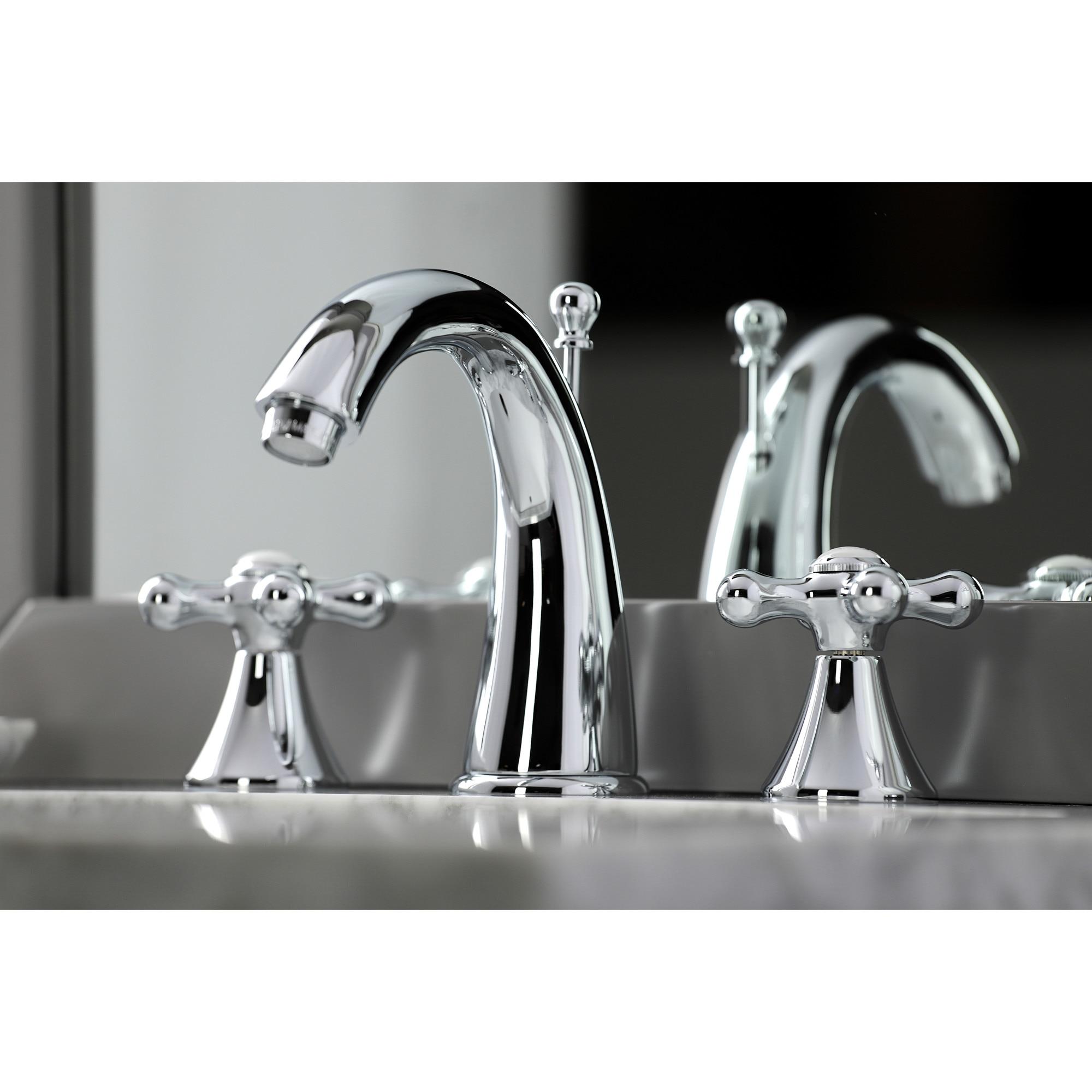 Widespread Bathroom Faucet with Drain Assembly