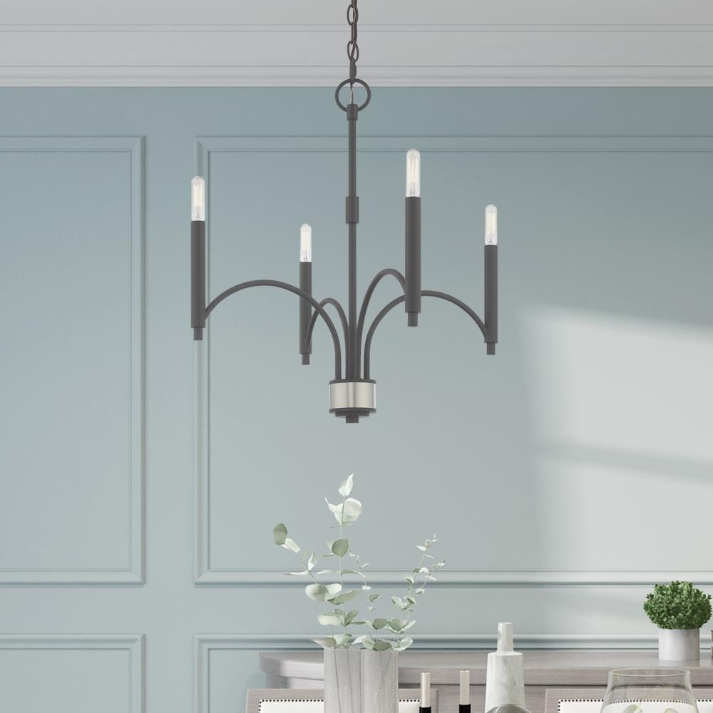 Livex Lighting Wisteria 4 - Light Chandelier in  Scandinavian Gray