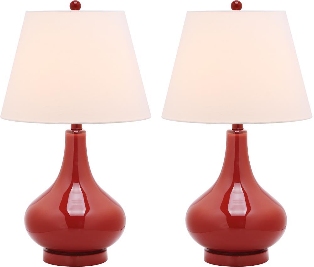 Amy Gourd Table Lamp (Set of 2) - 24 Inch Height - LIT4087 - Red - Safavieh