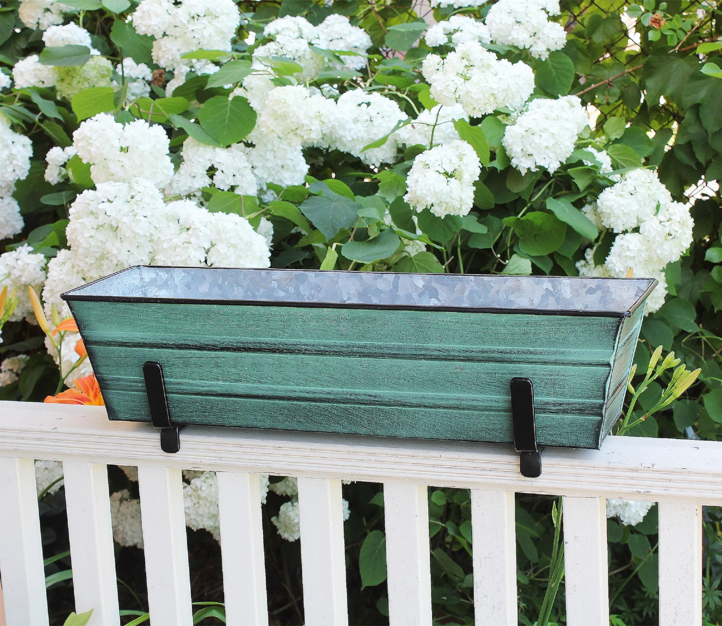 Achla C08-K4 2 x 4 Railings Flower Box with Brackets, Green - Small