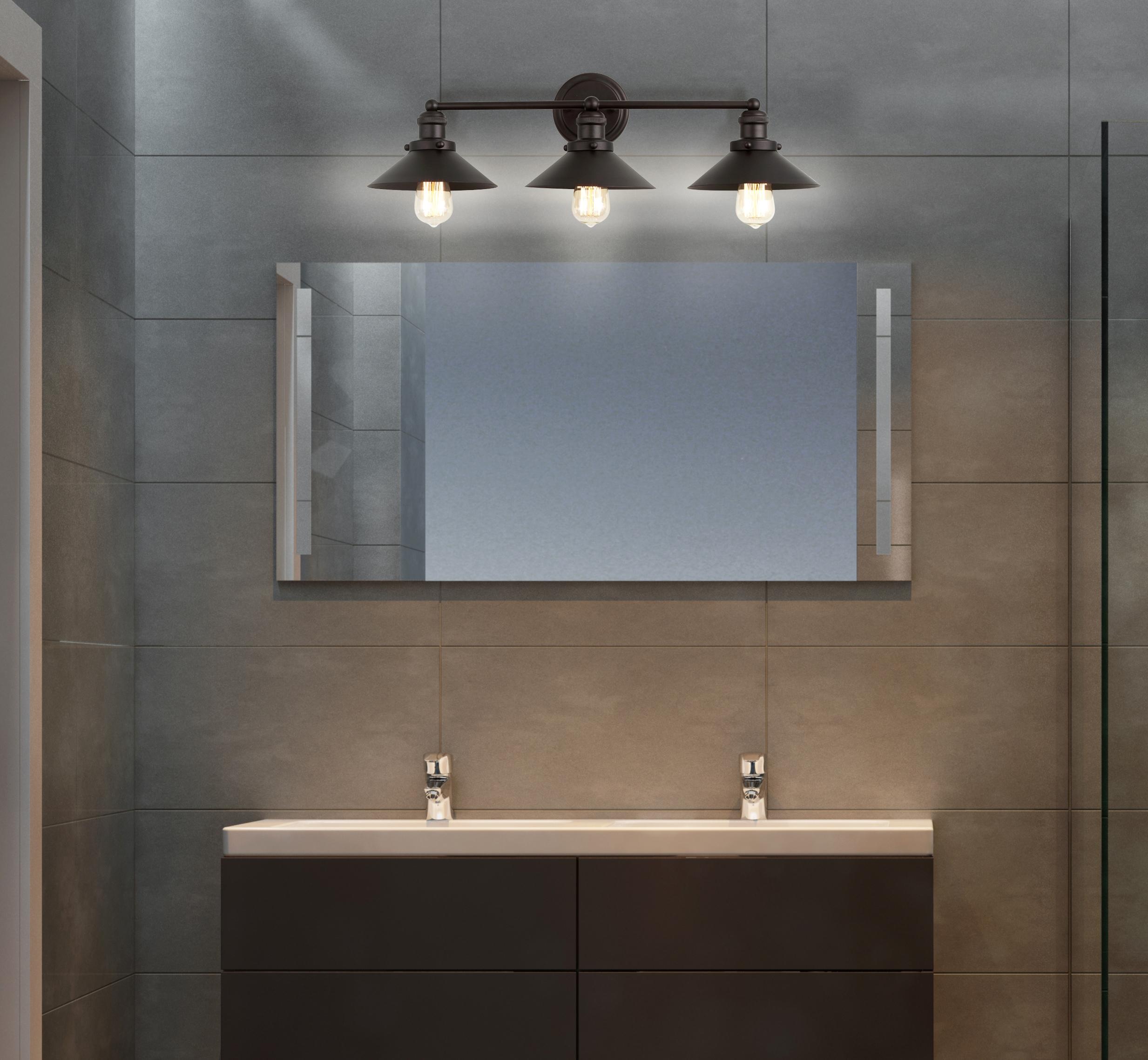 July 26.5" 3-light Metal Vanity Light, Oil Rubbed Bronze
