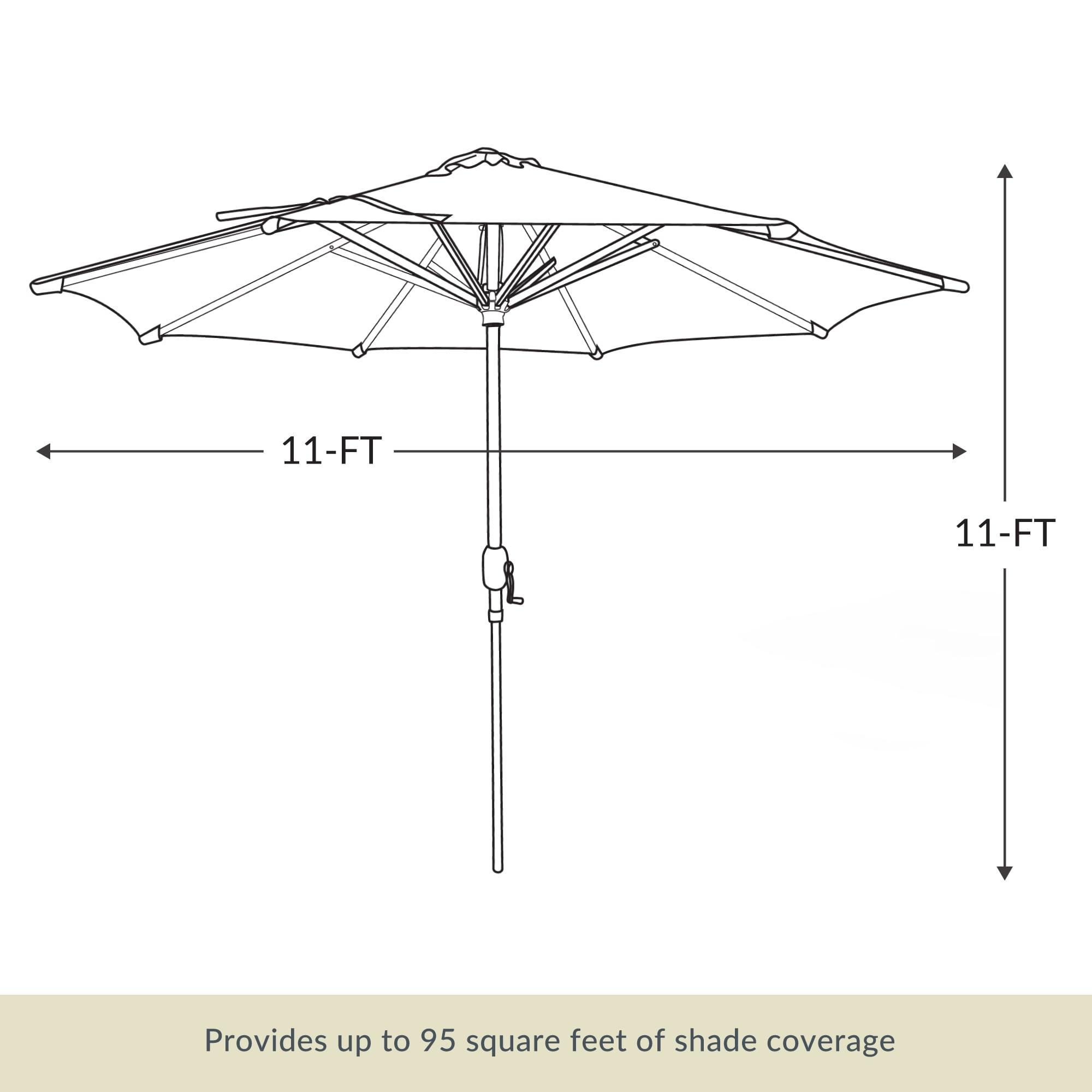 11' x 11' Calypso II Market Patio Umbrella with Solar LED Strip Lights Champagne - Island Umbrella