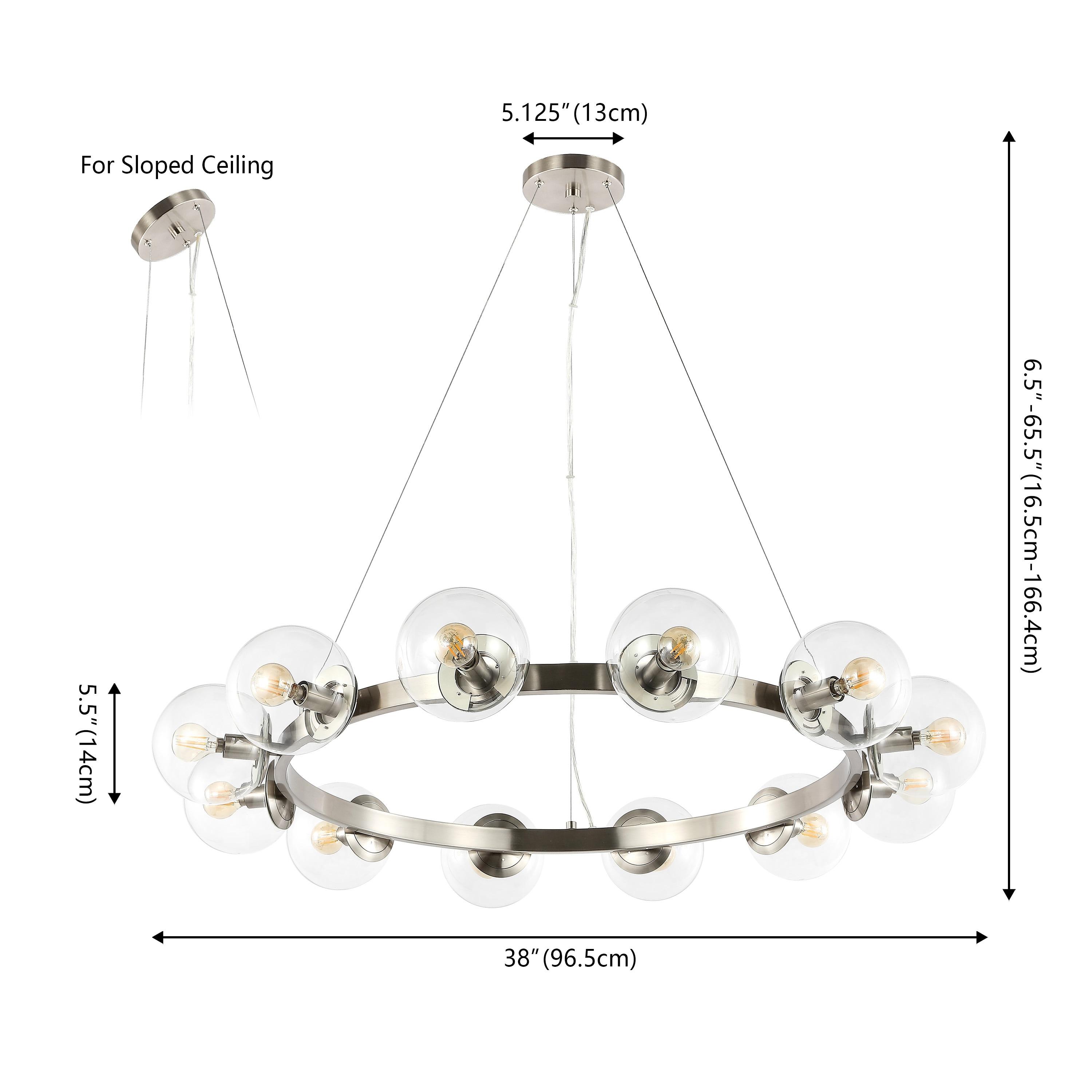 Rylian 12 Light 38" Chandelier - CHA4063 - Nickle - Safavieh