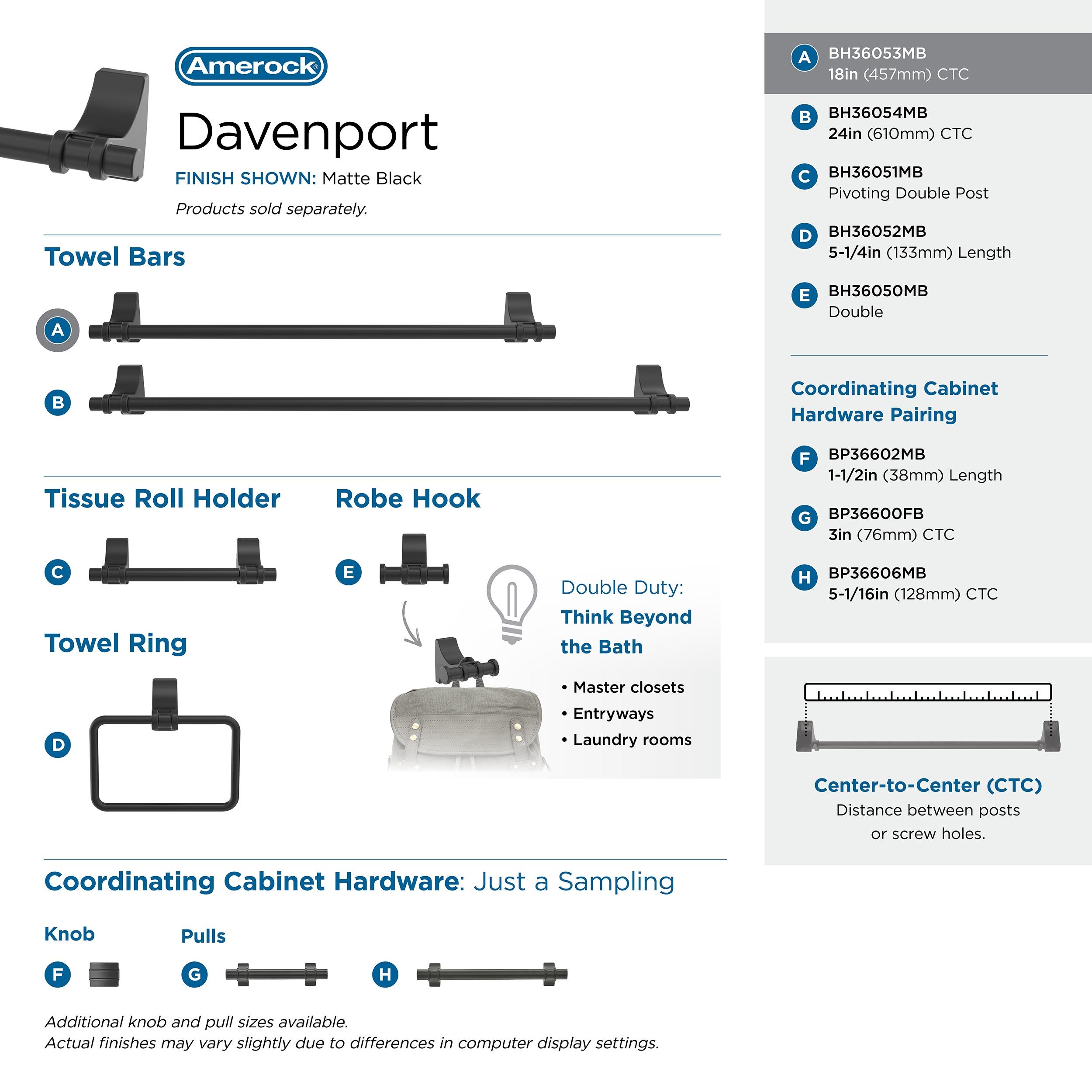 Davenport 20.31" Wall Mounted Towel Bar
