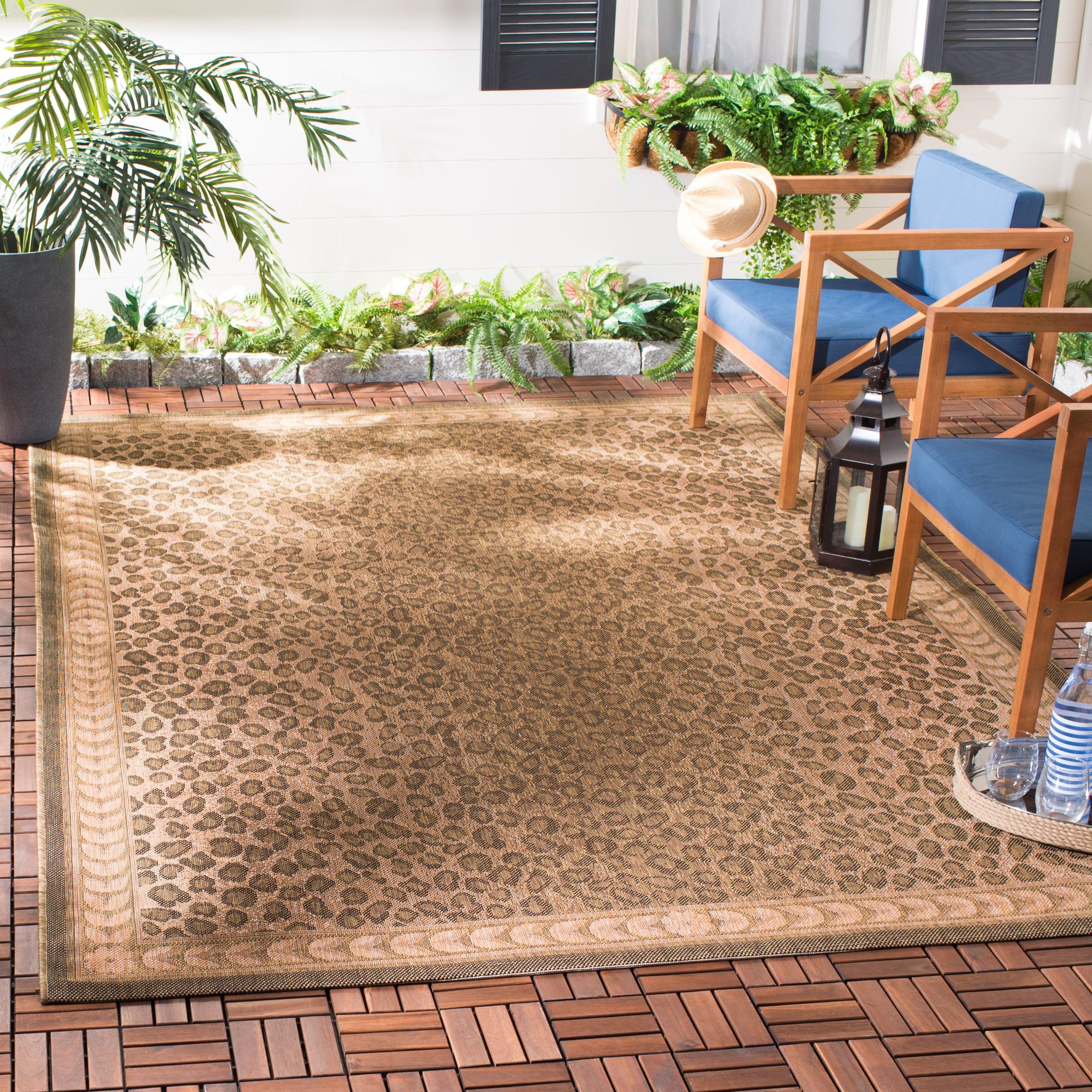 Courtyard CY6100 Power Loomed Rectangle Indoor/Outdoor Area Rug - Natural/Gold - 6' 7" X 9' 6" - Safavieh.