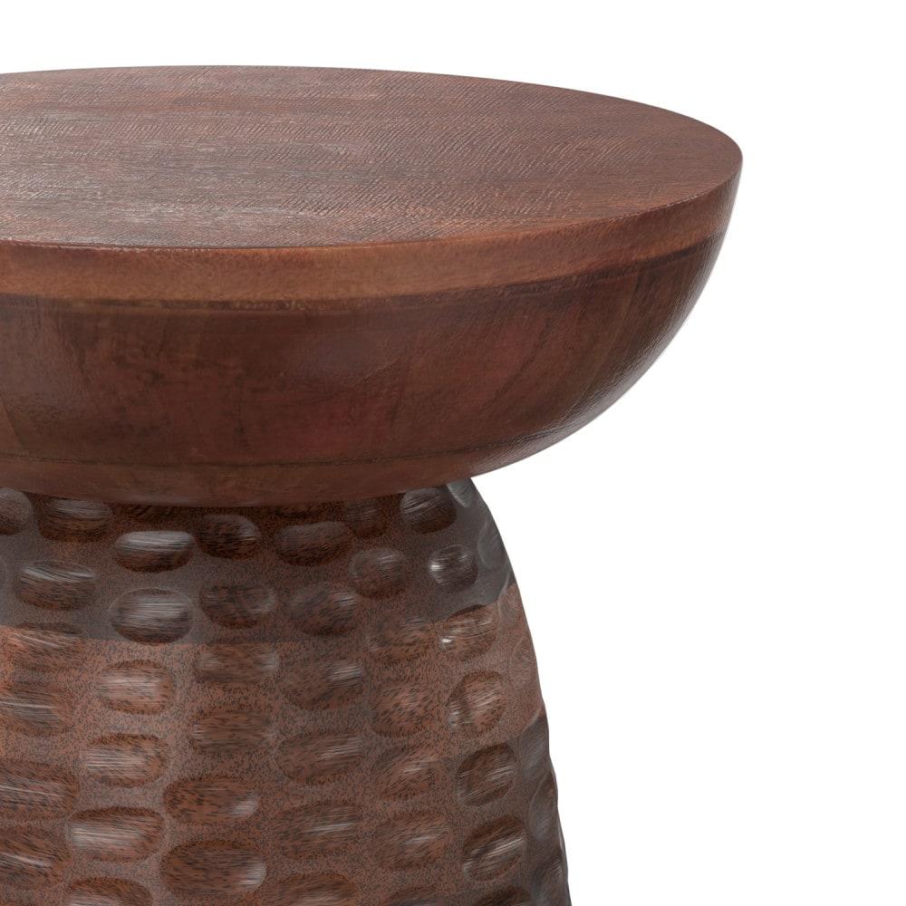 Simpli Home Boyd Solid Mango Wood Pedestal Accent End Table