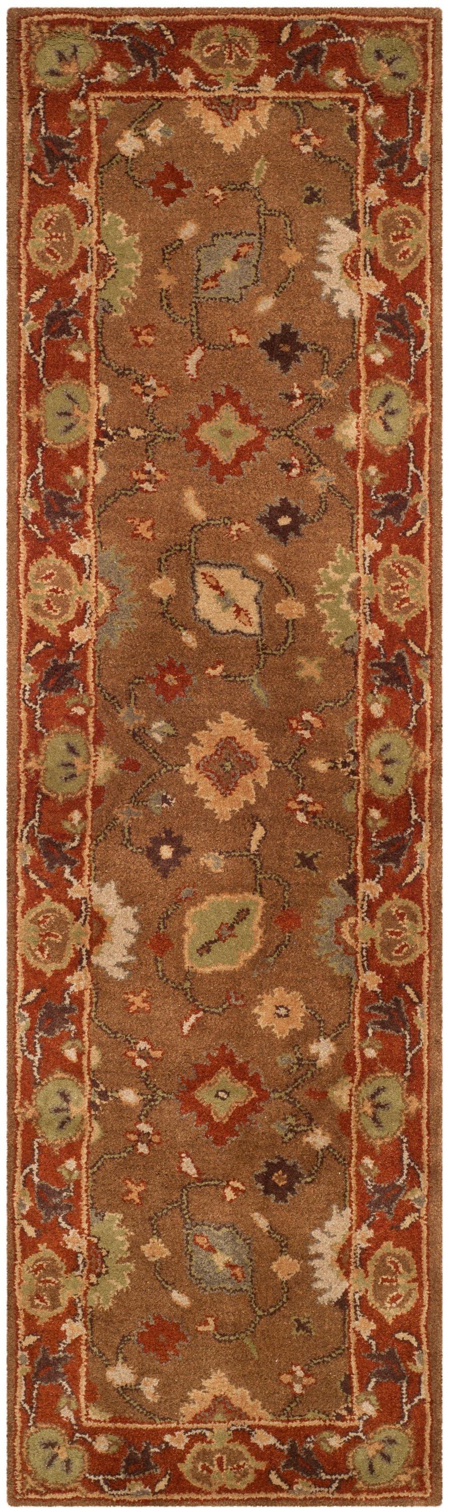 Heritage HG952 Hand Tufted Runner Rug - Moss/Rust - 2'3"x6' - Safavieh.