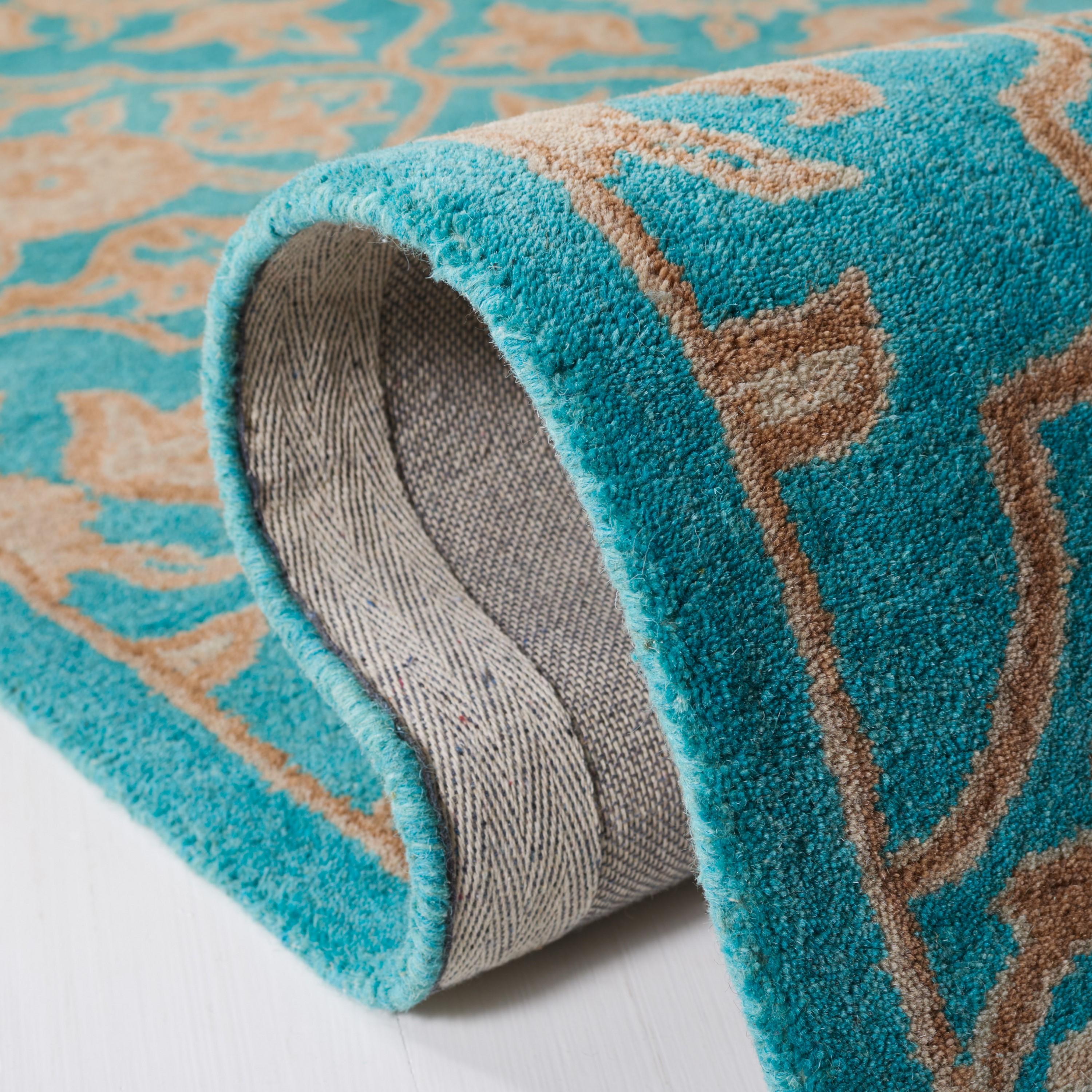 Heritage HG870 Hand Tufted Area Rug - Turquoise/Multi - 4'x6' - Safavieh.