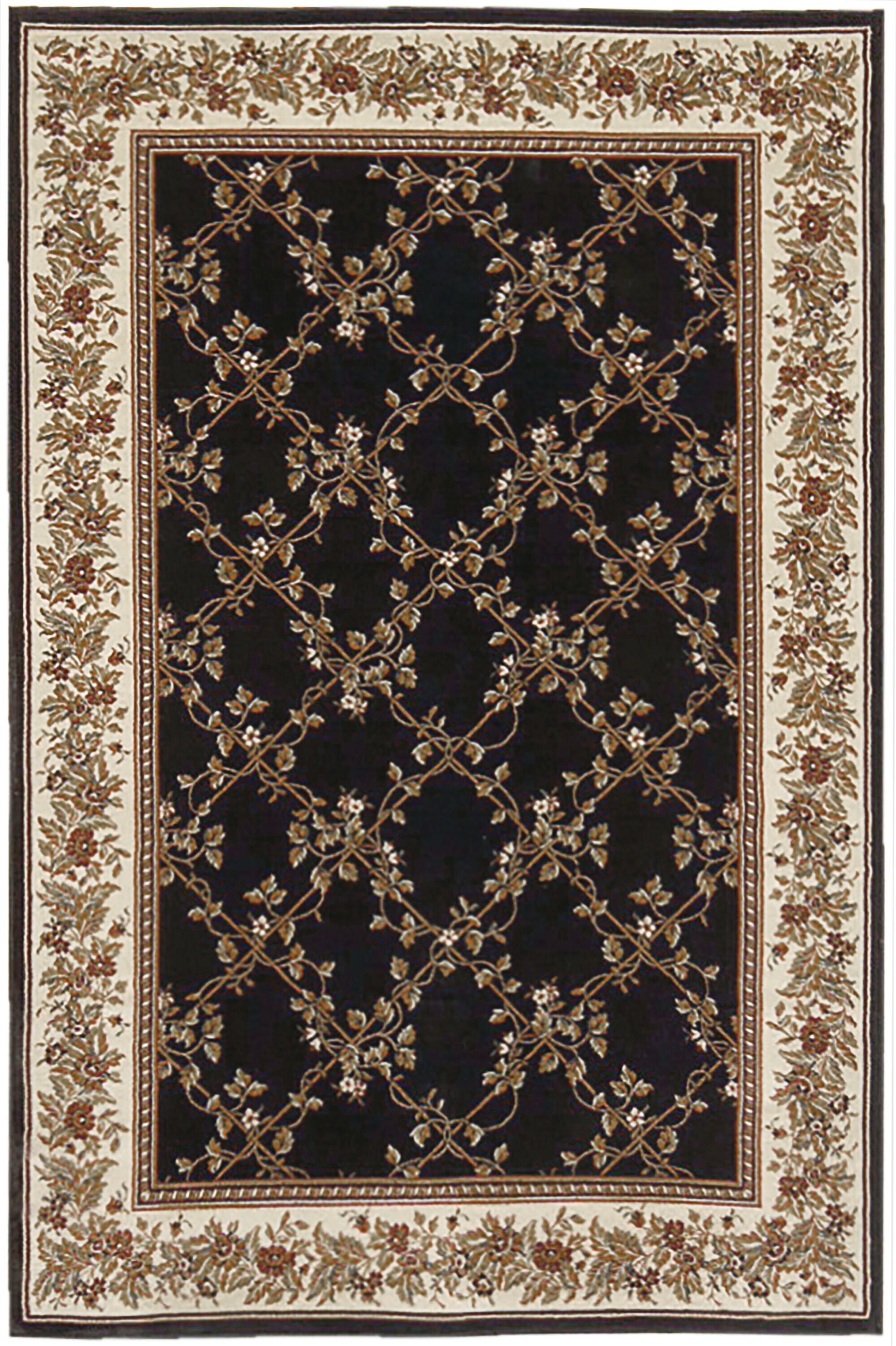 1427-1724-BLACK Noble Rectangular Black Transitional Italy Area Rug - 2 ft. 2 in. W x 8 ft. H