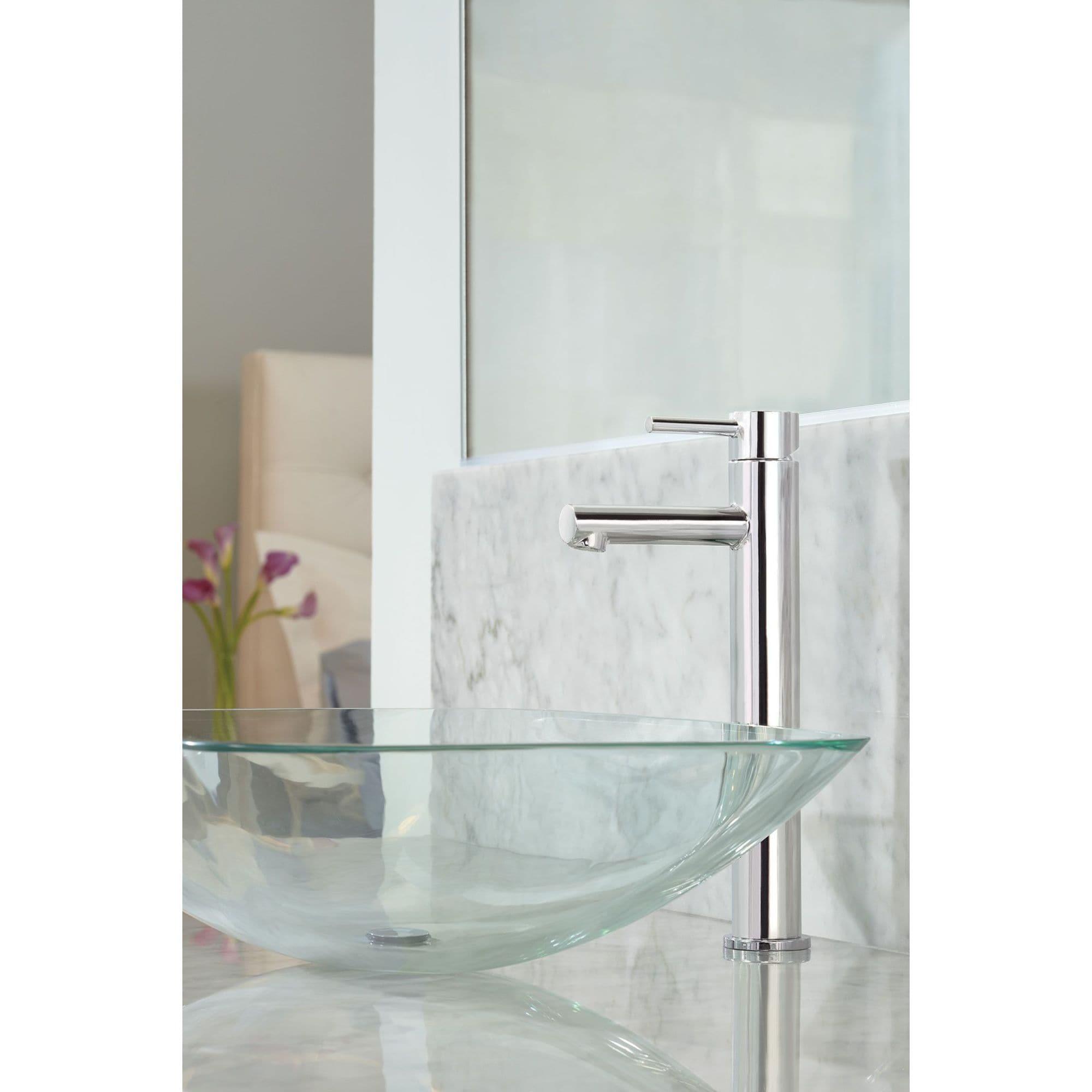 Sleek Modern Chrome Vessel Bathroom Faucet with Single Handle