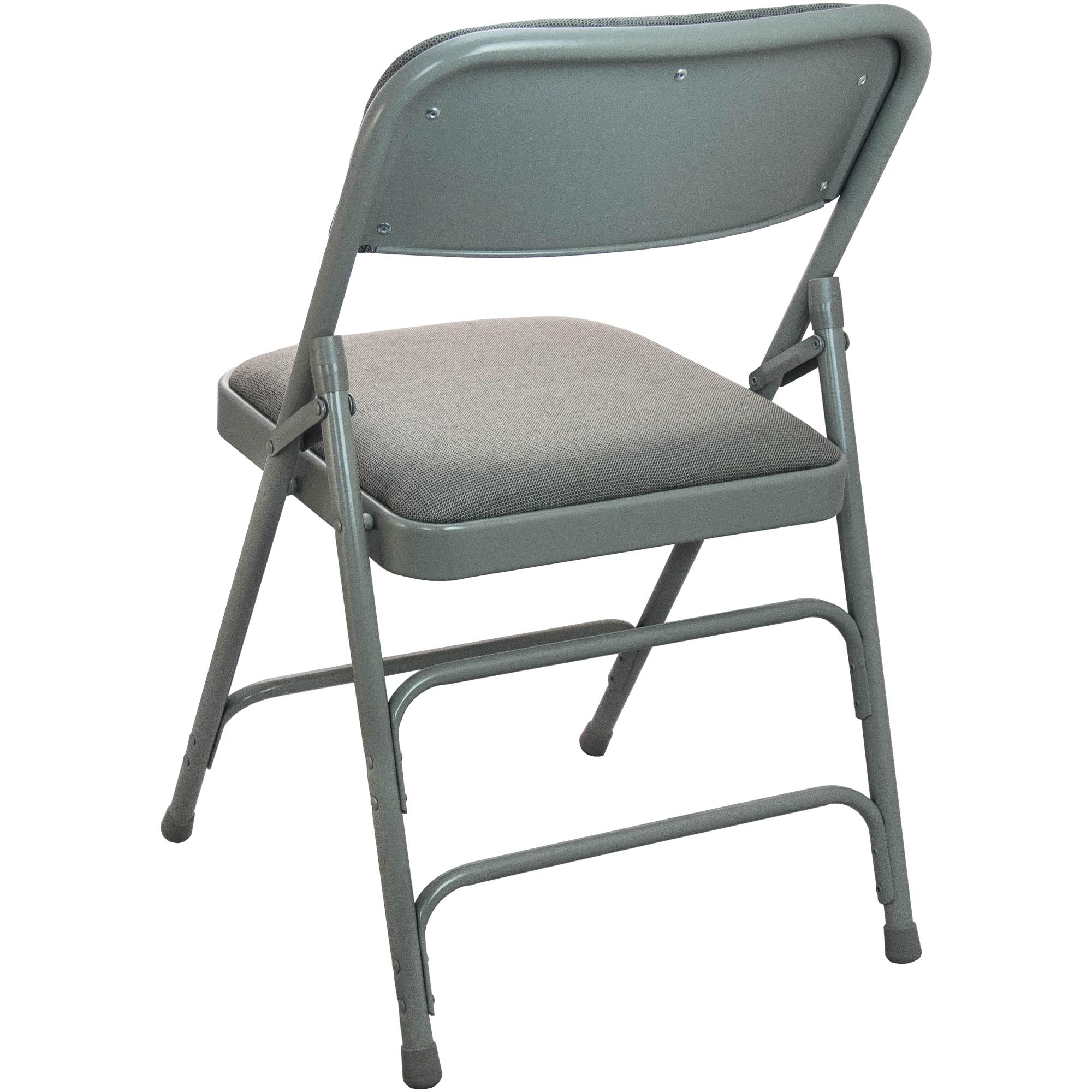 Flash Furniture Advantage Grey Padded Metal Folding Chair - Grey 1-in Fabric Seat