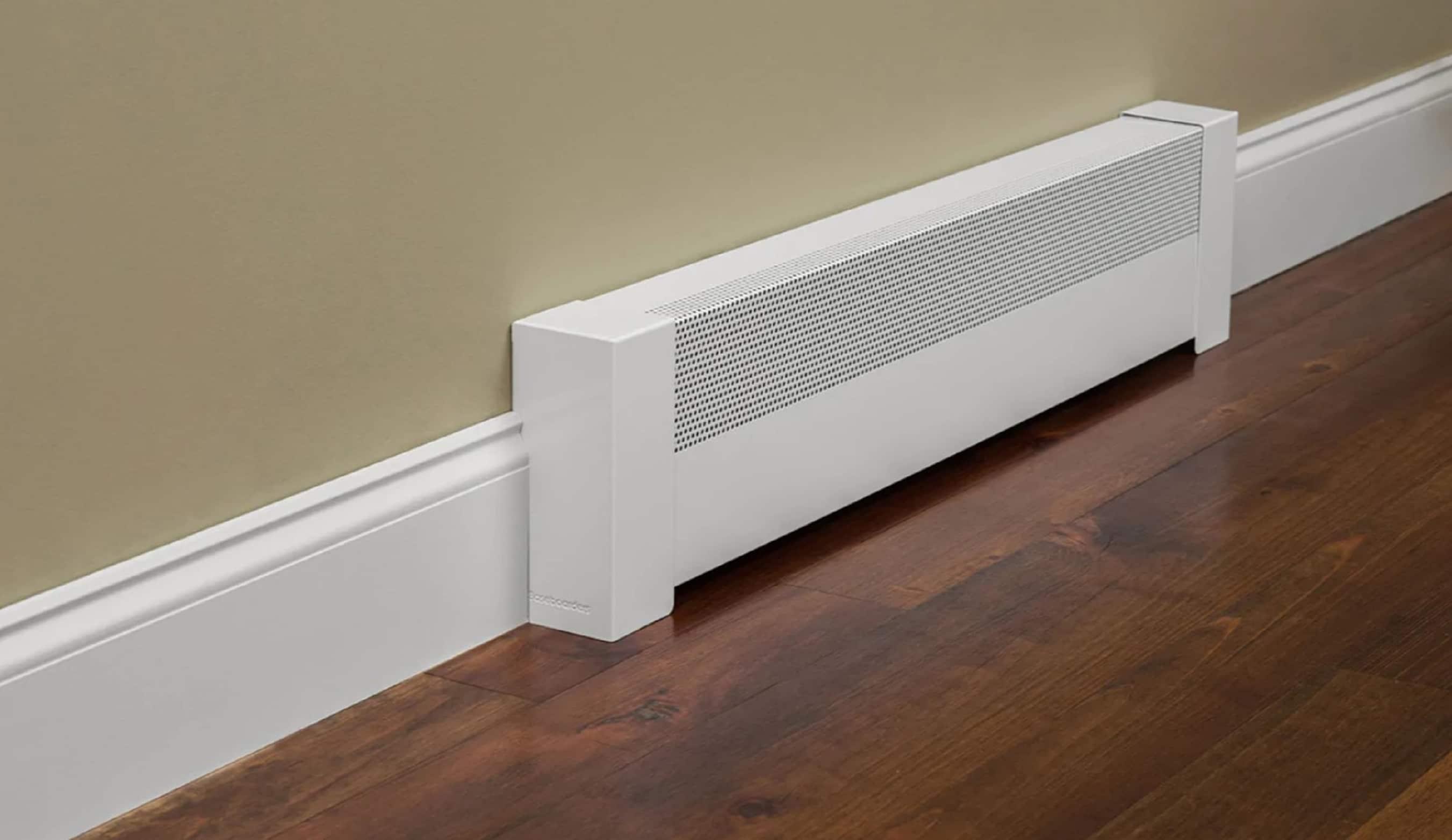 Baseboarders Baseboarders Basic Galvanized Steel Easy Slip-On Baseboard Heater Cover ONLY - White | ENDCAPS SOLD SEPARATELY