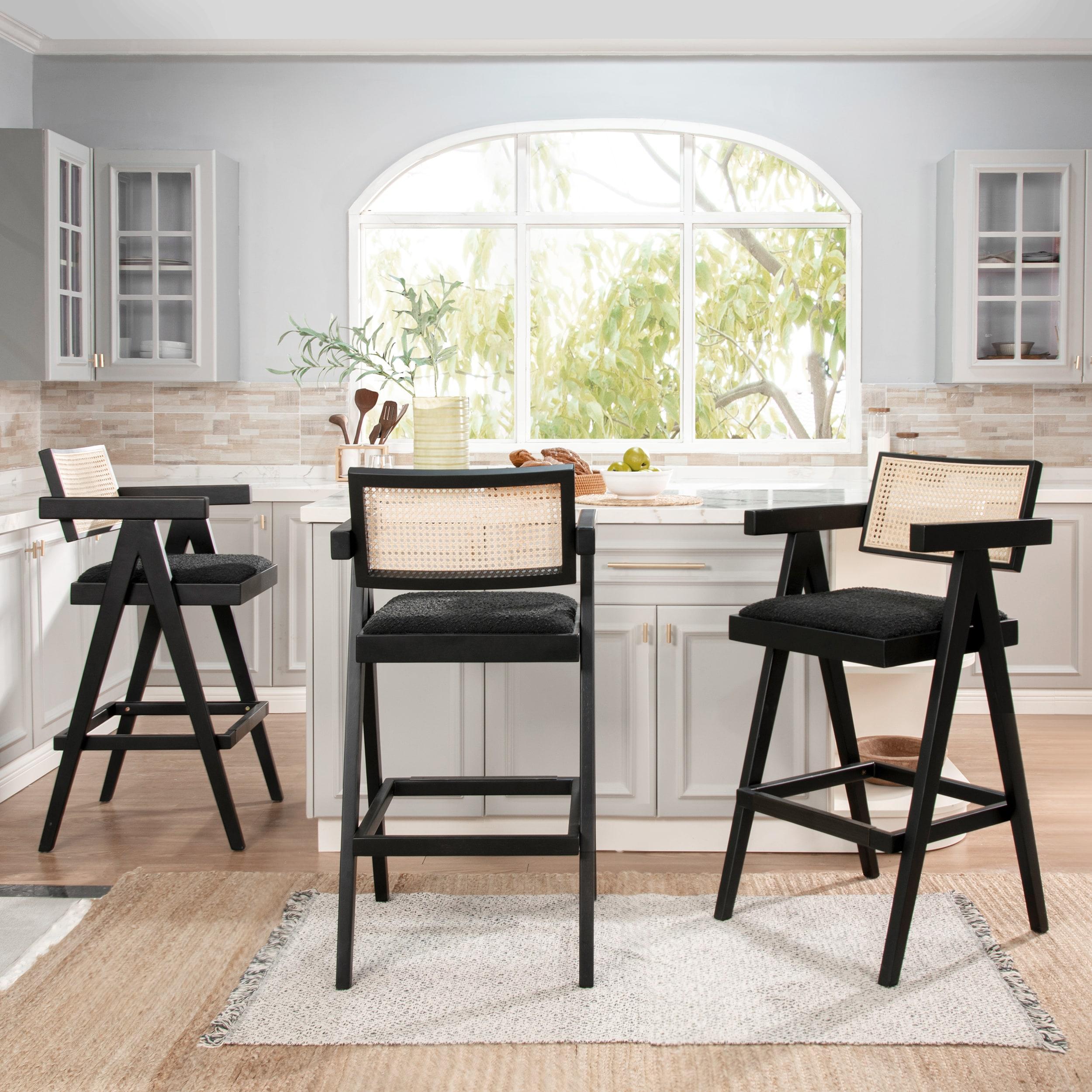 Jennifer Taylor Home Milan 29.5" Modern Resin Webbing Back Bar Stool with Arms