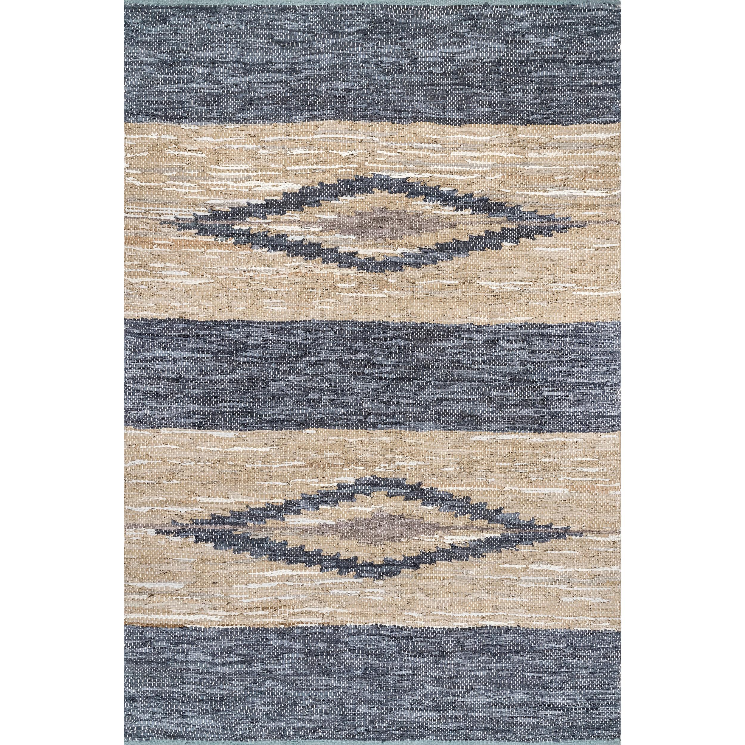 Nuloom Farren Hand Woven Diamond Leather Indoor Area Rug, 6' x 9'